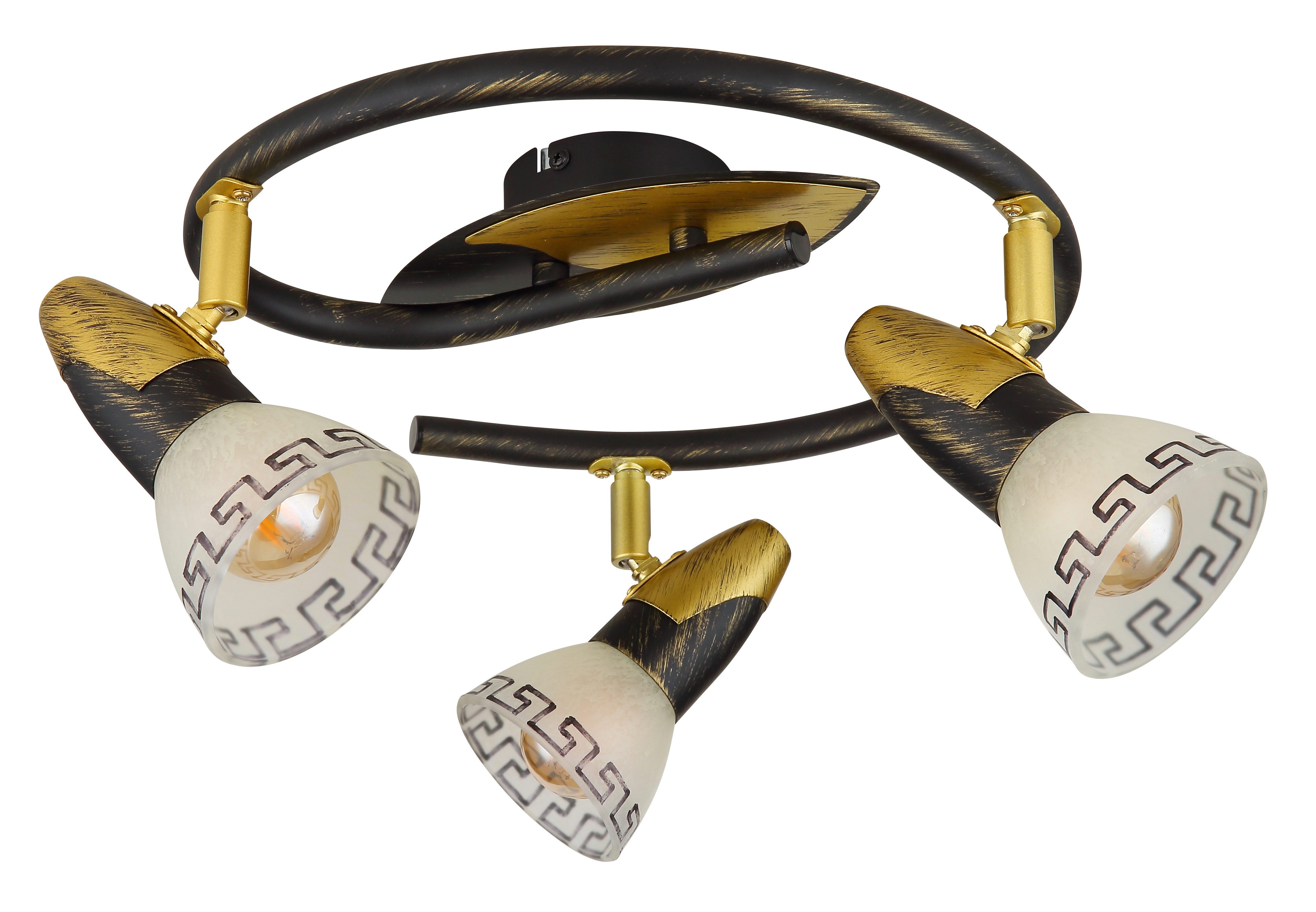 GLOBO LIGHTING Deckenstrahler NOVARA, ohne Leuchtmittel, Deckenspot/goldfarben/Wohnzimmer/Flur/ø: 300mm