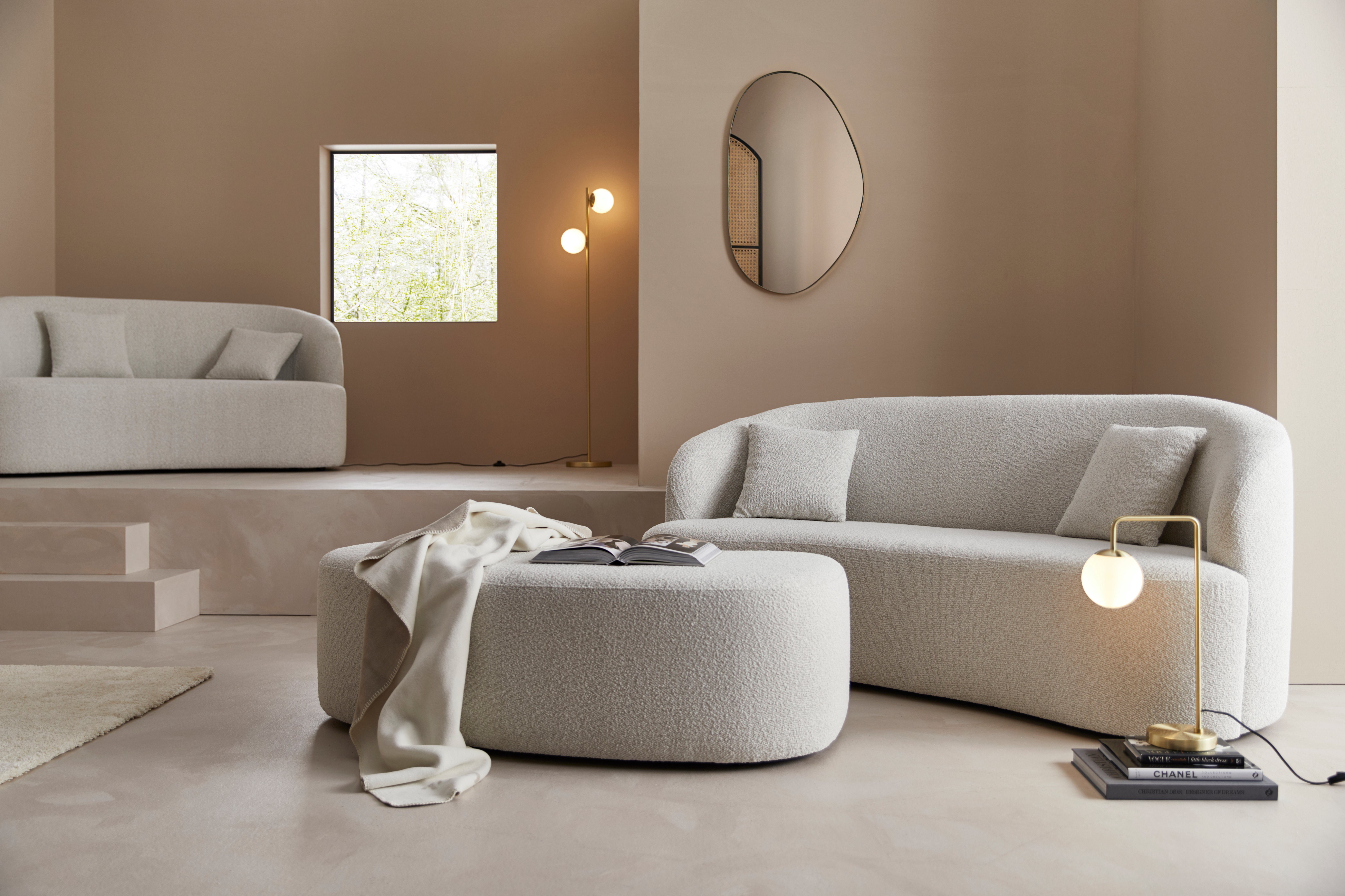 LeGer Home by Lena Gercke 2-Sitzer Dilara, gerundete Rückenlehne und Front, in 3 Bezugsqualitäten