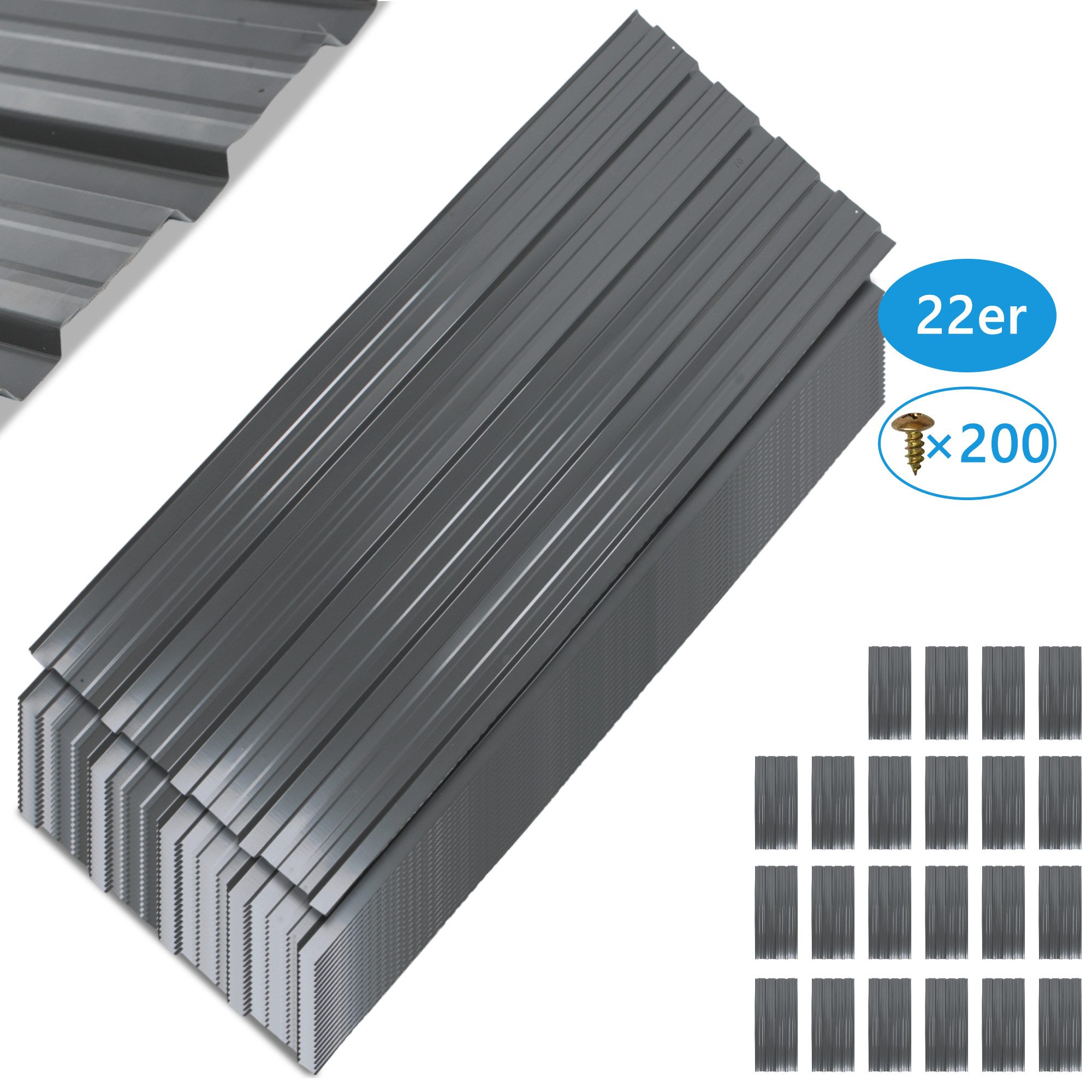 GIHAUVIA Trapezblech Blech Metall Dachblech Dach Platten Stahlblechdachplatten.