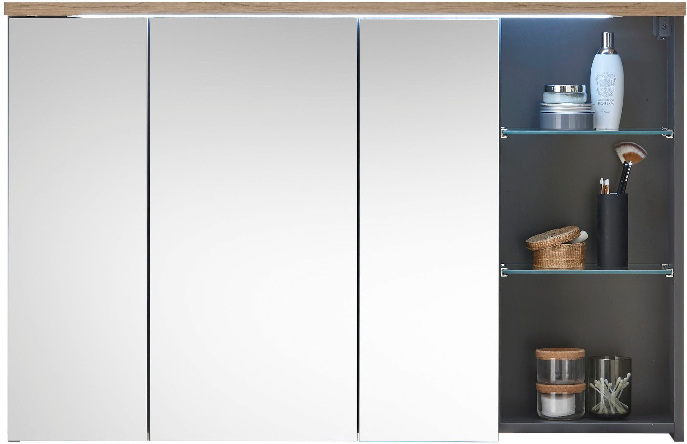 BASIC by Balculina Spiegelschrank Memphis, Badezimmerschrank BxHxT 110x70x22 (1-St) Breite 110 cm, Tür L/R montierbar, Softclose