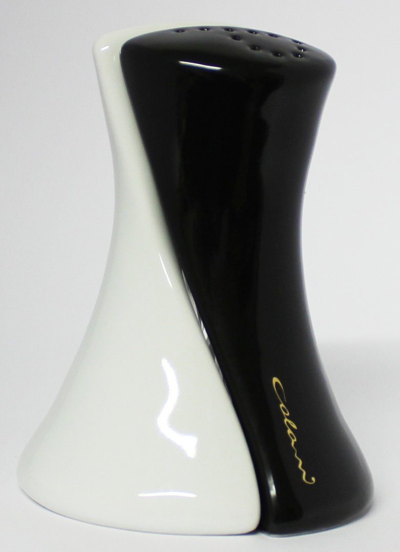 Colani Salz- / Pfefferstreuer Salz- / Pfefferstreuer Schwarz Weiß, (2-tlg), Colani Schriftzug, im Geschenkkarton