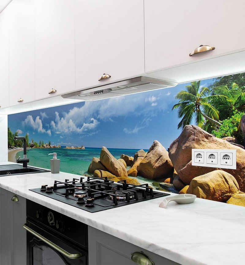 MyMaxxi Dekorationsfolie Küchenrückwand Landschaft Palmen Strand selbstklebend