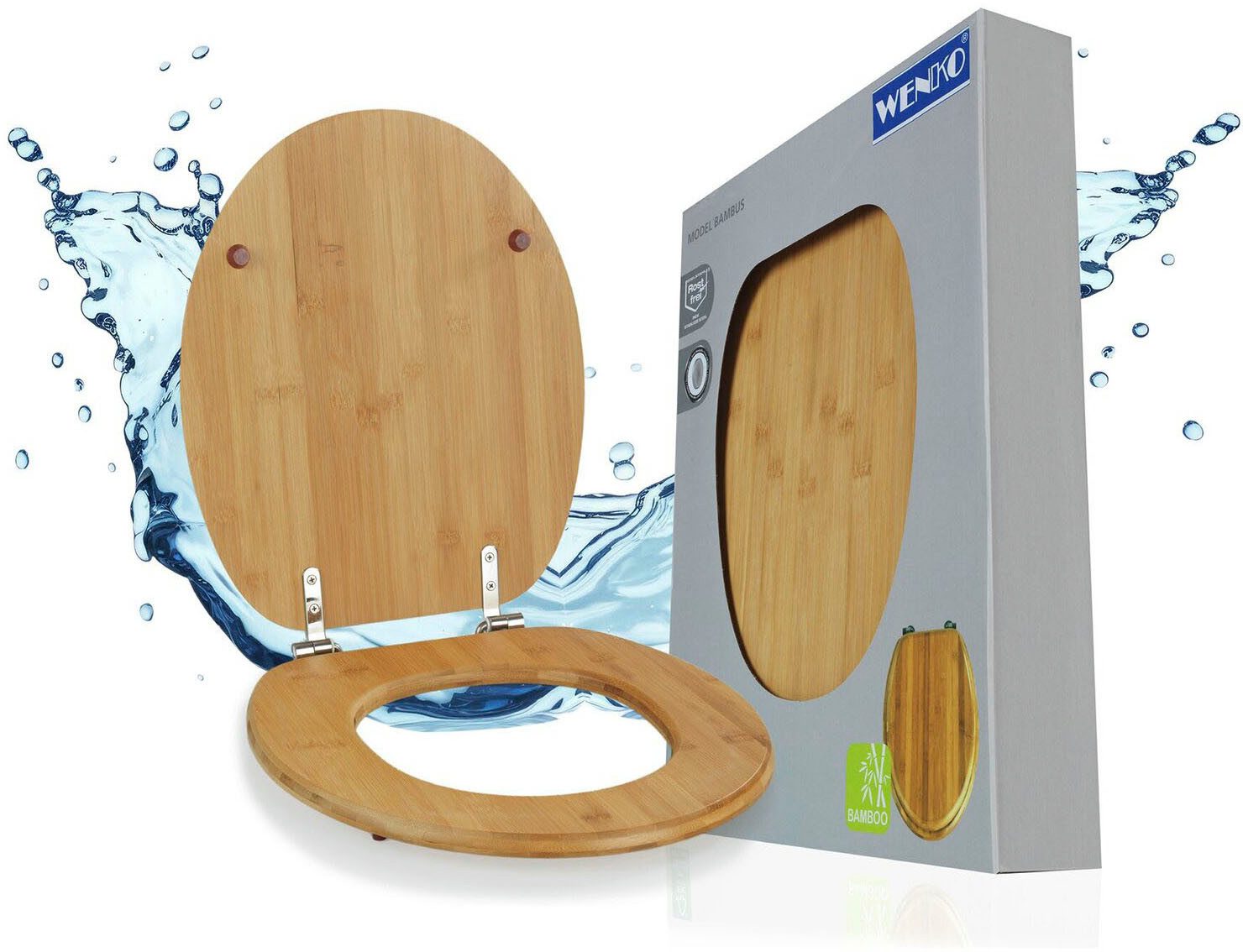 WENKO WC-Sitz Bambus Dunkel (1-St)