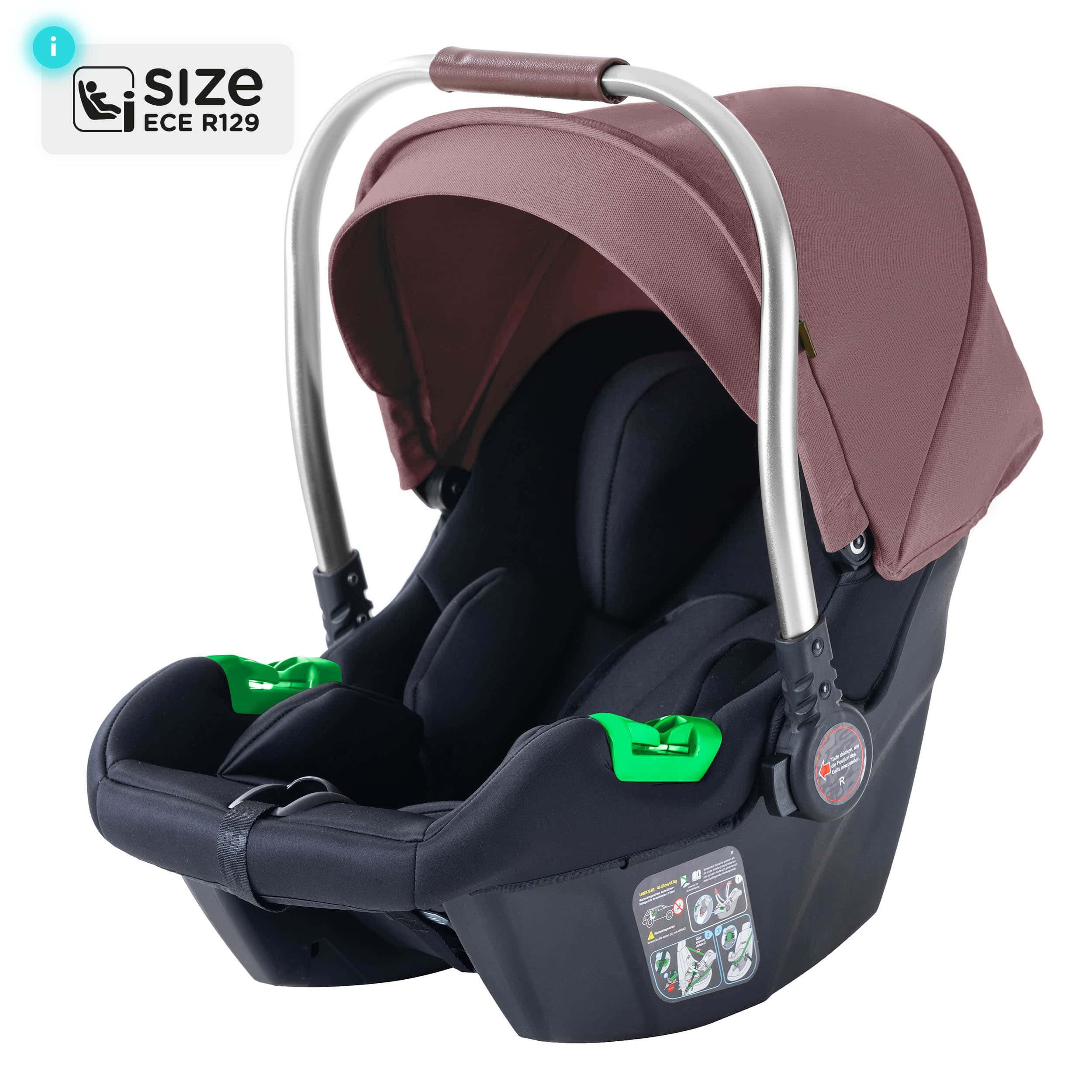 Daliya® Babyschale NEOMOVE i-Size Auto-Kindersitz für Babys – für NEOMOVE Kinderwagen, ab: ab Geburt, bis: 1,5 Jahre, ab: 40 cm, bis: 87 cm, i-Size Kindersitz für Baby, inklusive Lendenkissen