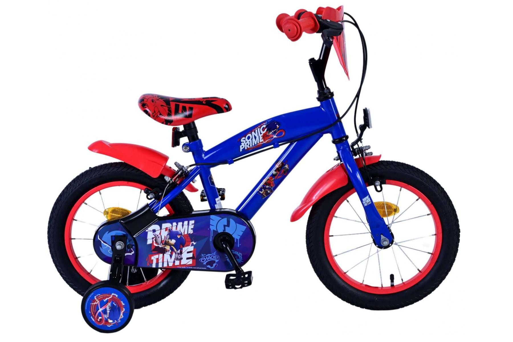 Volare Kinderfahrrad Volare Sonic Prime Kinderfahrrad für Jungen - 14 Zoll in Blau und Rot, Alter: 3,5 - 5 Jahre, Rahmenhöhe: 23 cm, Luftbereifung