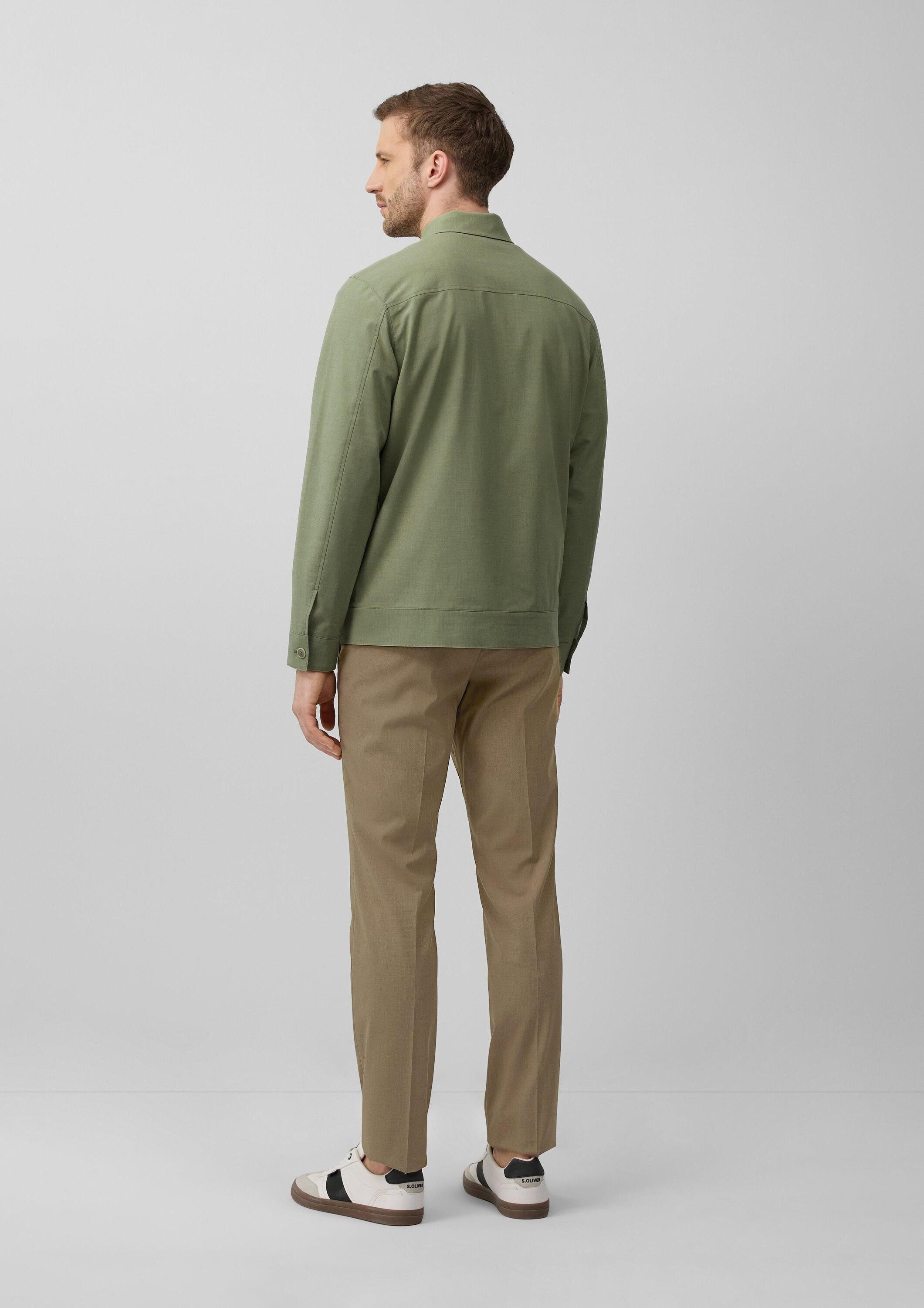 s.Oliver Funktionsjacke Indoor-Jacke s.O PURE: Blouson-Jacke aus meliertem Stretch-Material