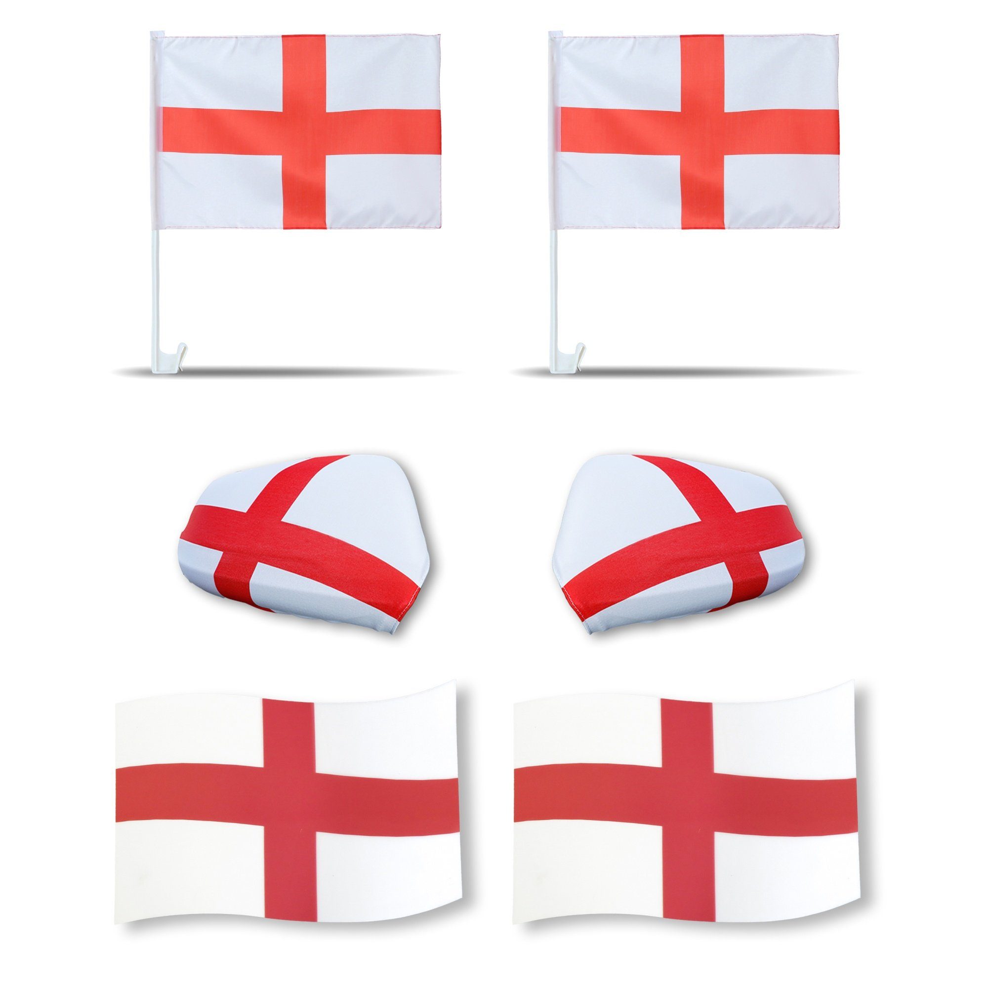 Sonia Originelli Fahne Fanpaket England Fußball 3D Magnet Außenspiegel Flaggen, Magnete: 3D-Effekt | Fanfahnen