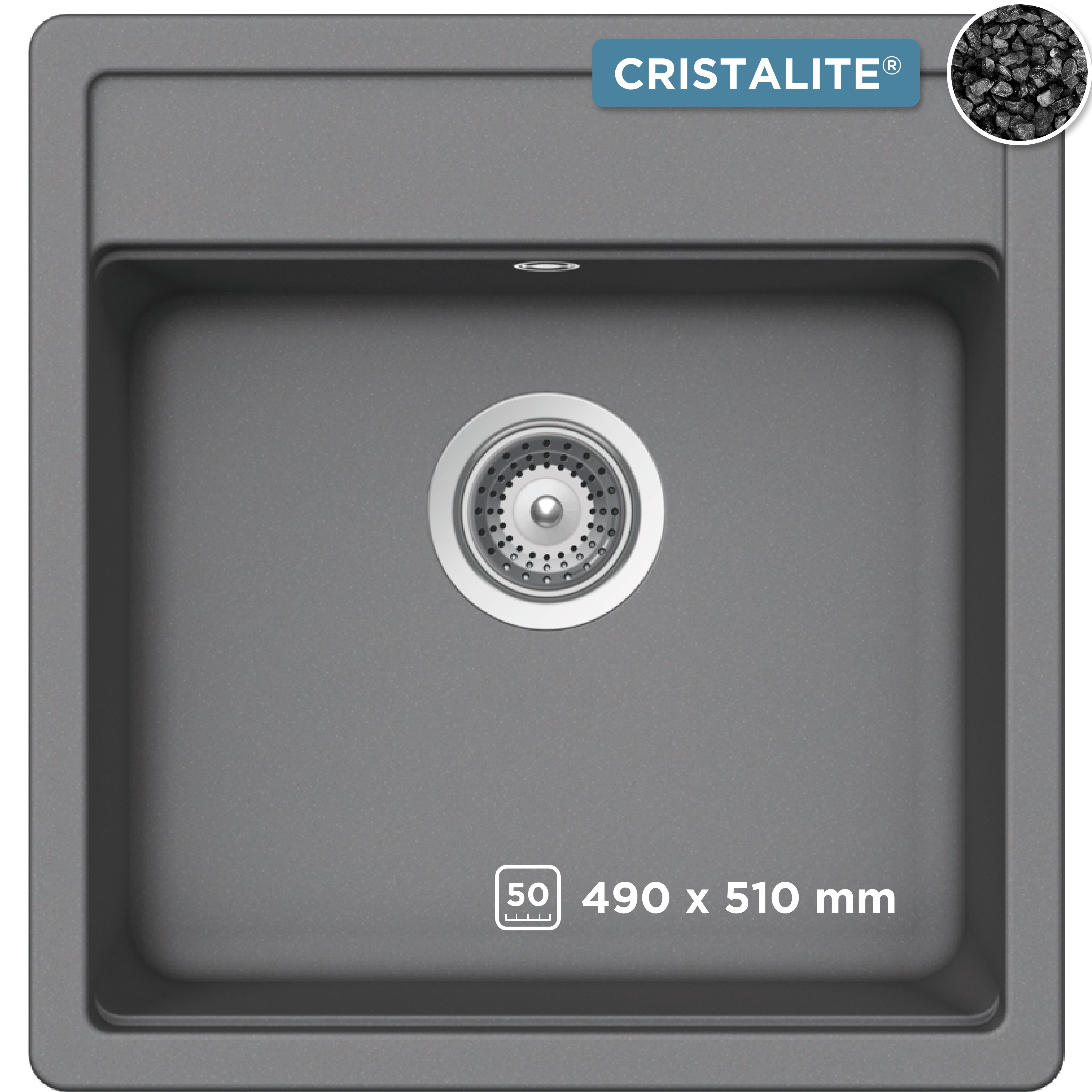 Schock Granitspüle Oslo, rechteckig, 49/51 cm