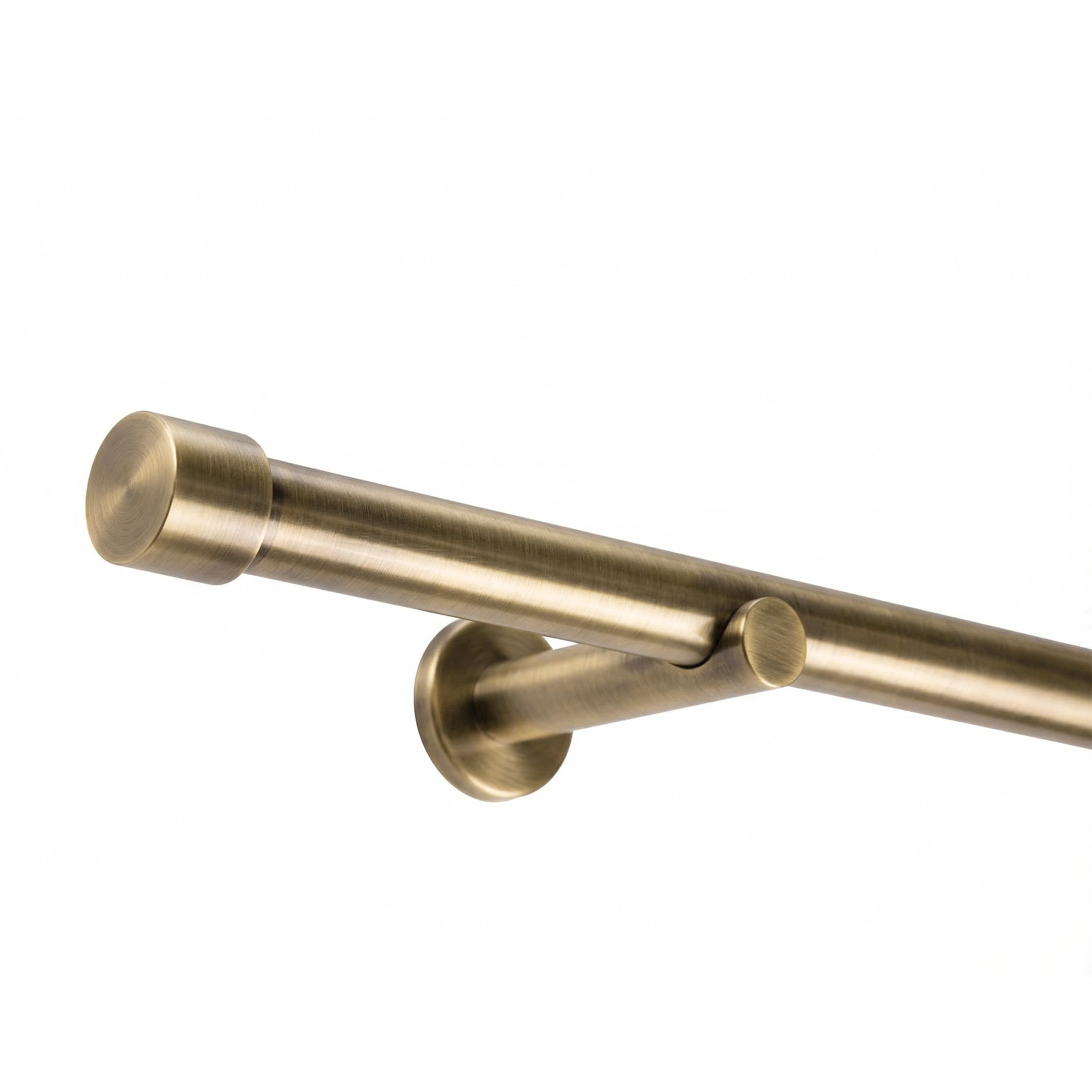 Deco-Raum Gardinenstange Kappe, Ø 25 mm, 1-läufig, Wunschmaßlänge, kürzbar, Bohren, verschraubt, Metall, Komplett-Set mit Befestigungsmaterial