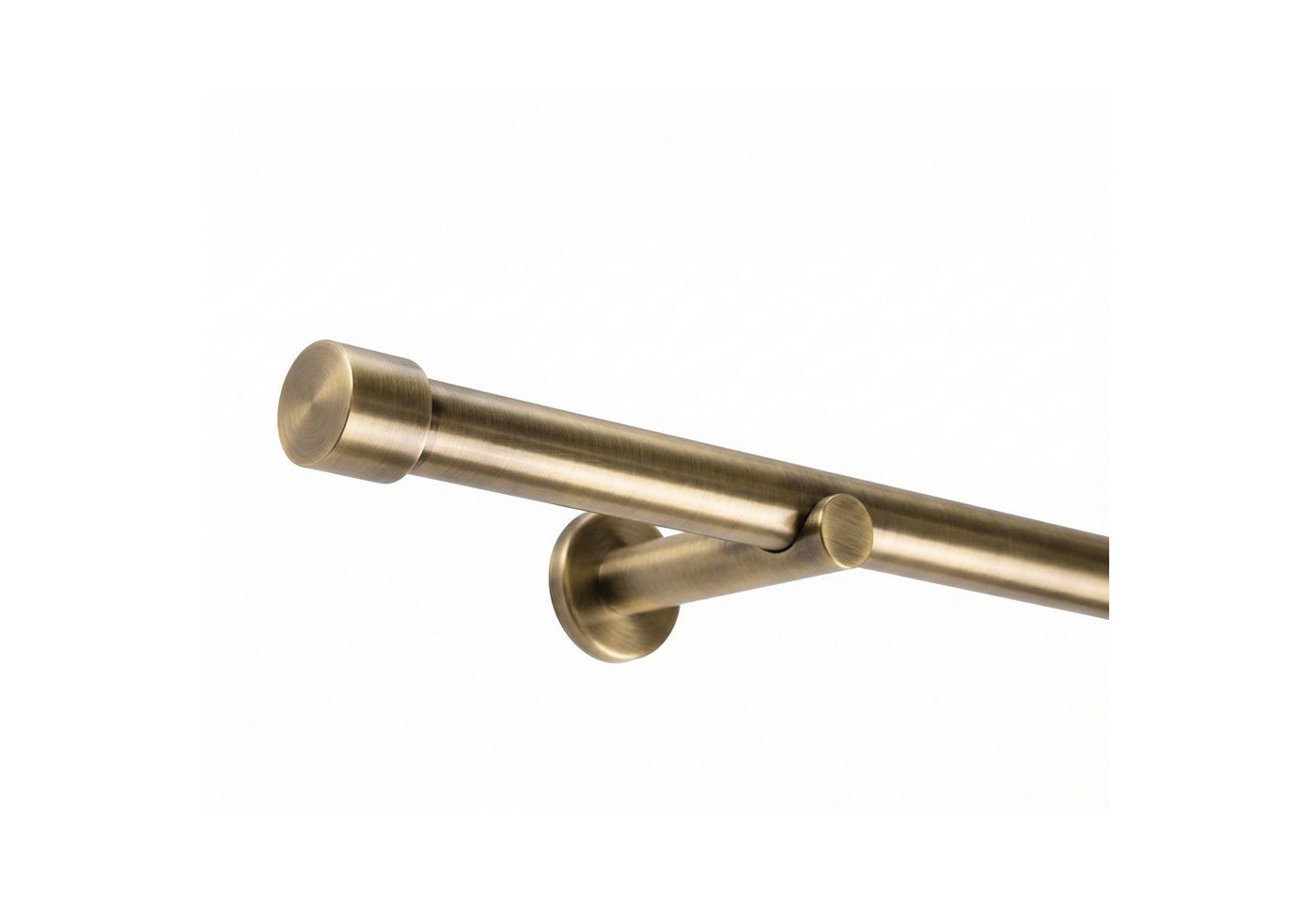 Deco-Raum Gardinenstange Kappe, Ø 25 mm, 1-läufig, kürzbar, Wunschmaßlänge, Bohren, verschraubt, Metall, Komplett-Set mit Befestigungsmaterial