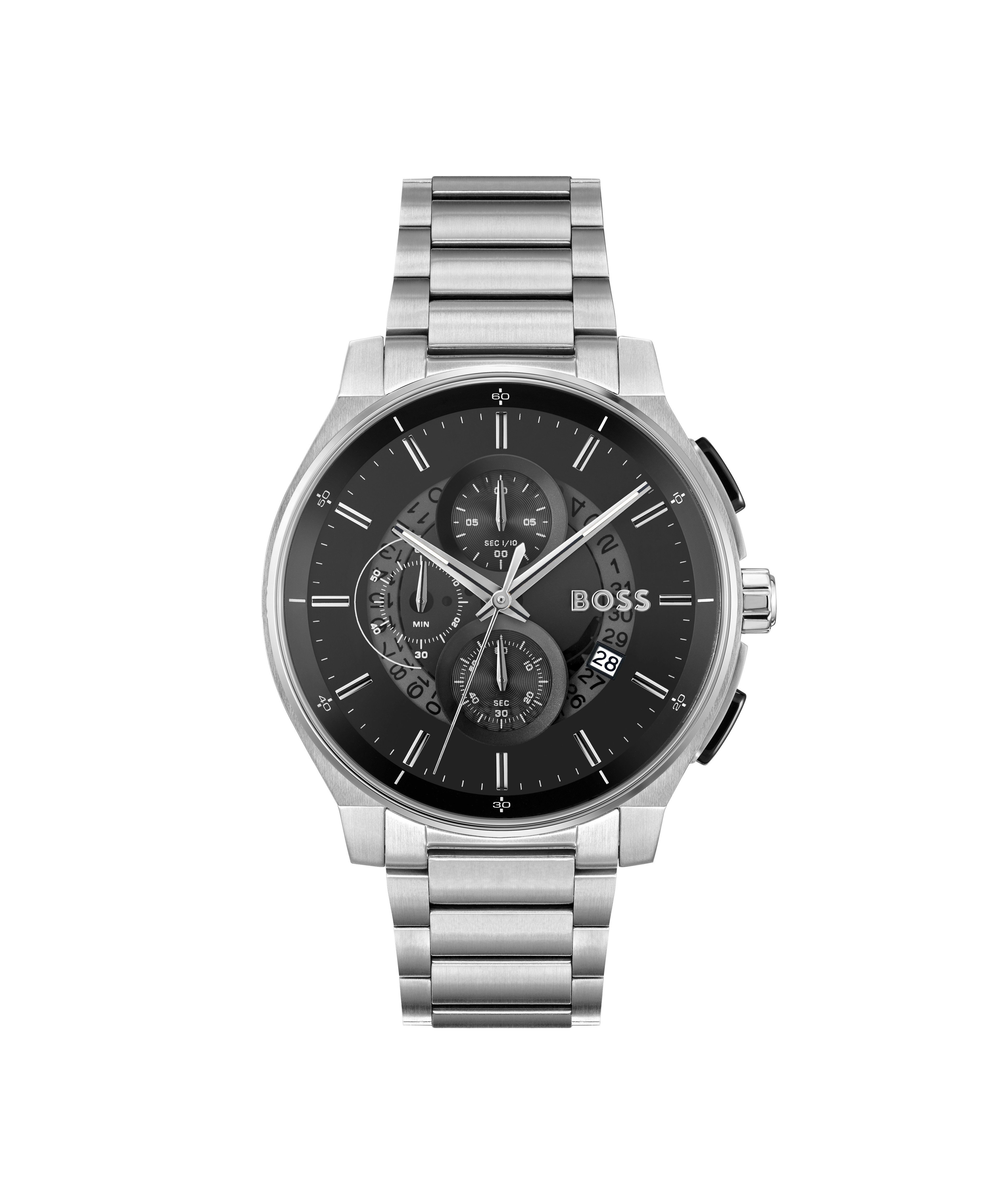 BOSS Chronograph PEAK 2.0 1514191, Quarzuhr, Armbanduhr, Herrenuhr, Edelstahlarmband, analog, Tag