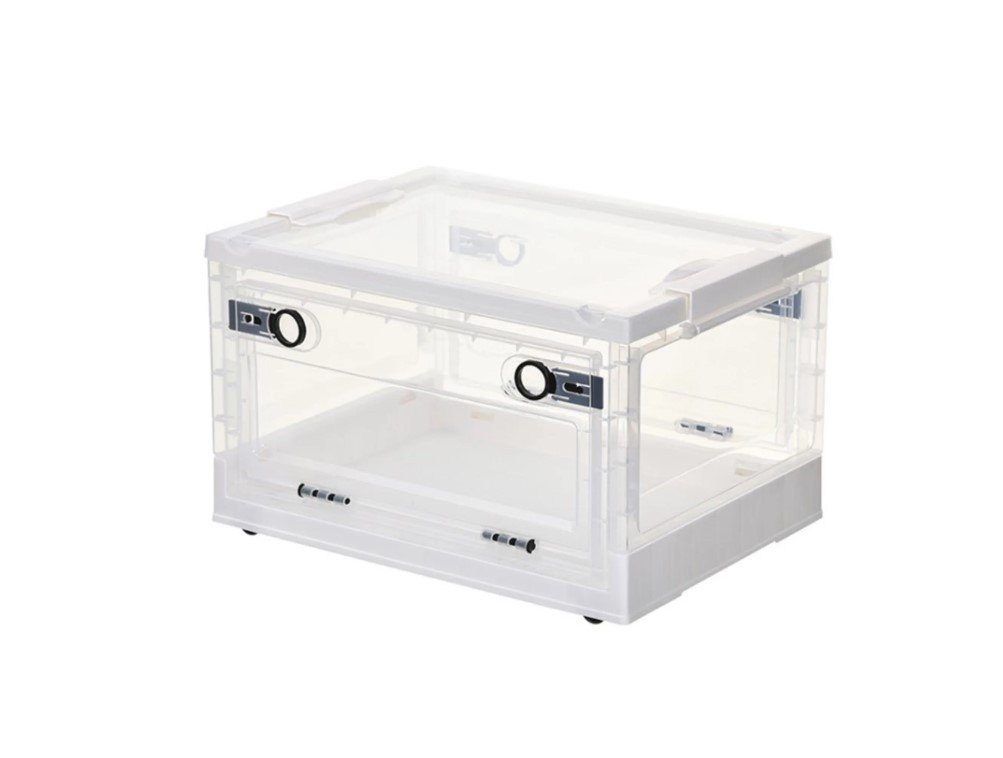 Aufbewahrungsbox Aufbewahrungsbox auf Rollen mit Deckel transparent, 2 Seiten Öffnung