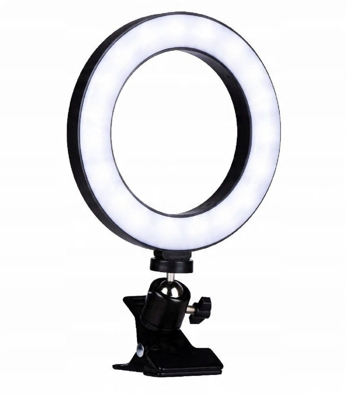 Grundig Ringlicht LED Selfie Ringlicht mit Clip, ∅ 15,6 cm – Ringlampe