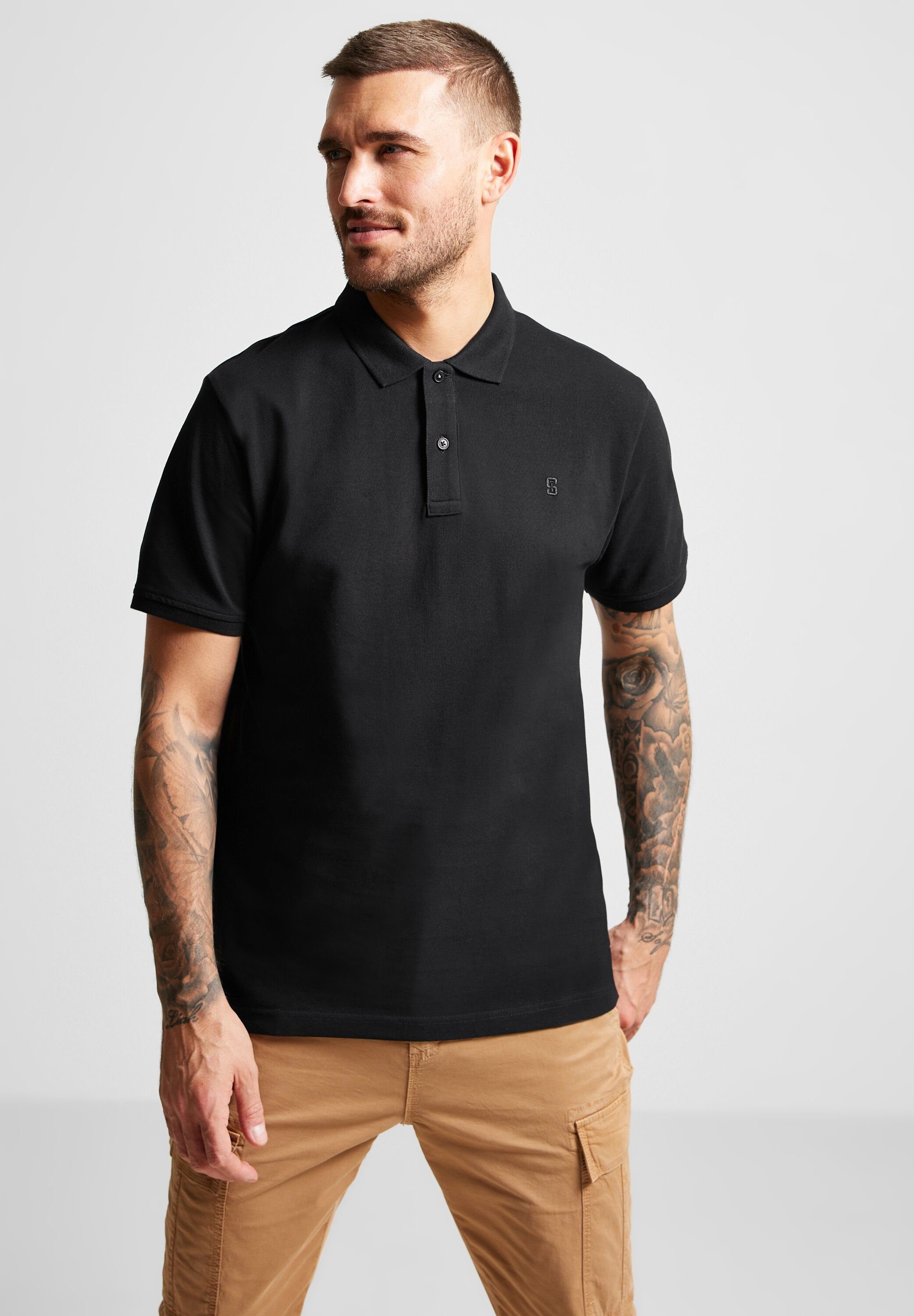 STREET ONE Poloshirt black MEN