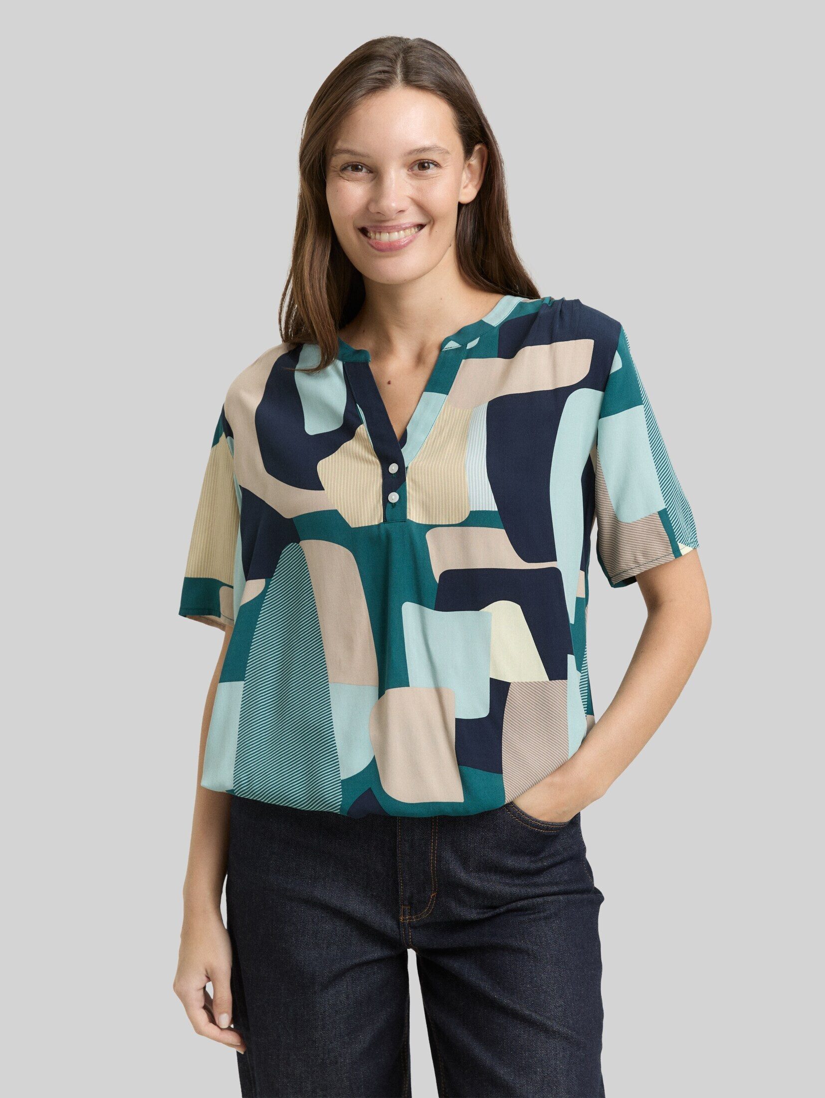 TOM TAILOR Kurzarmbluse Blusen & Shirts Bluse mit Muster