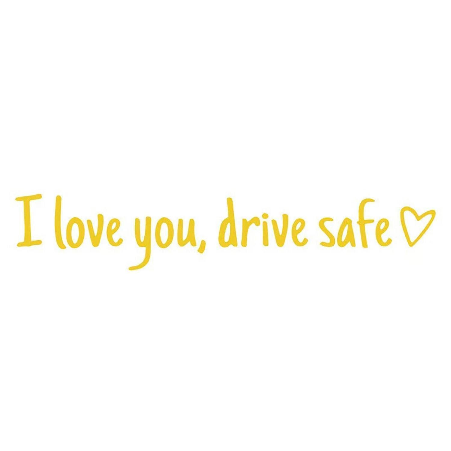LuxusKollektion Aufkleber Aufkleber Auto Spiegel Vinyl Wasserdicht 11x2cm I Love You gelb