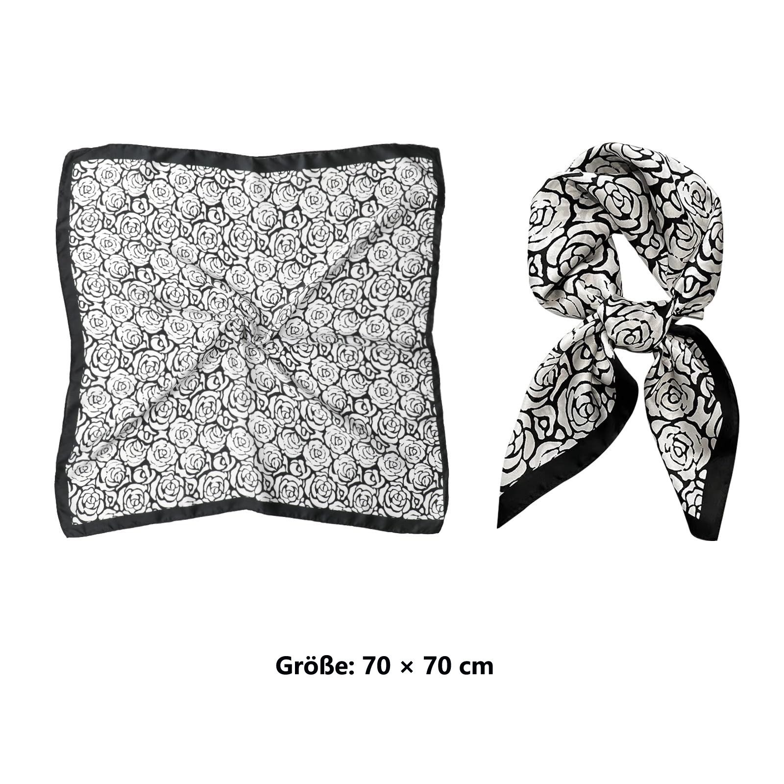 Zaewry Seidentuch Damen Seide Gefühl Schal Halstuch Schal Frauen Scarf Bandana, (1-St), Taschentuch Ansatz Handgelenk