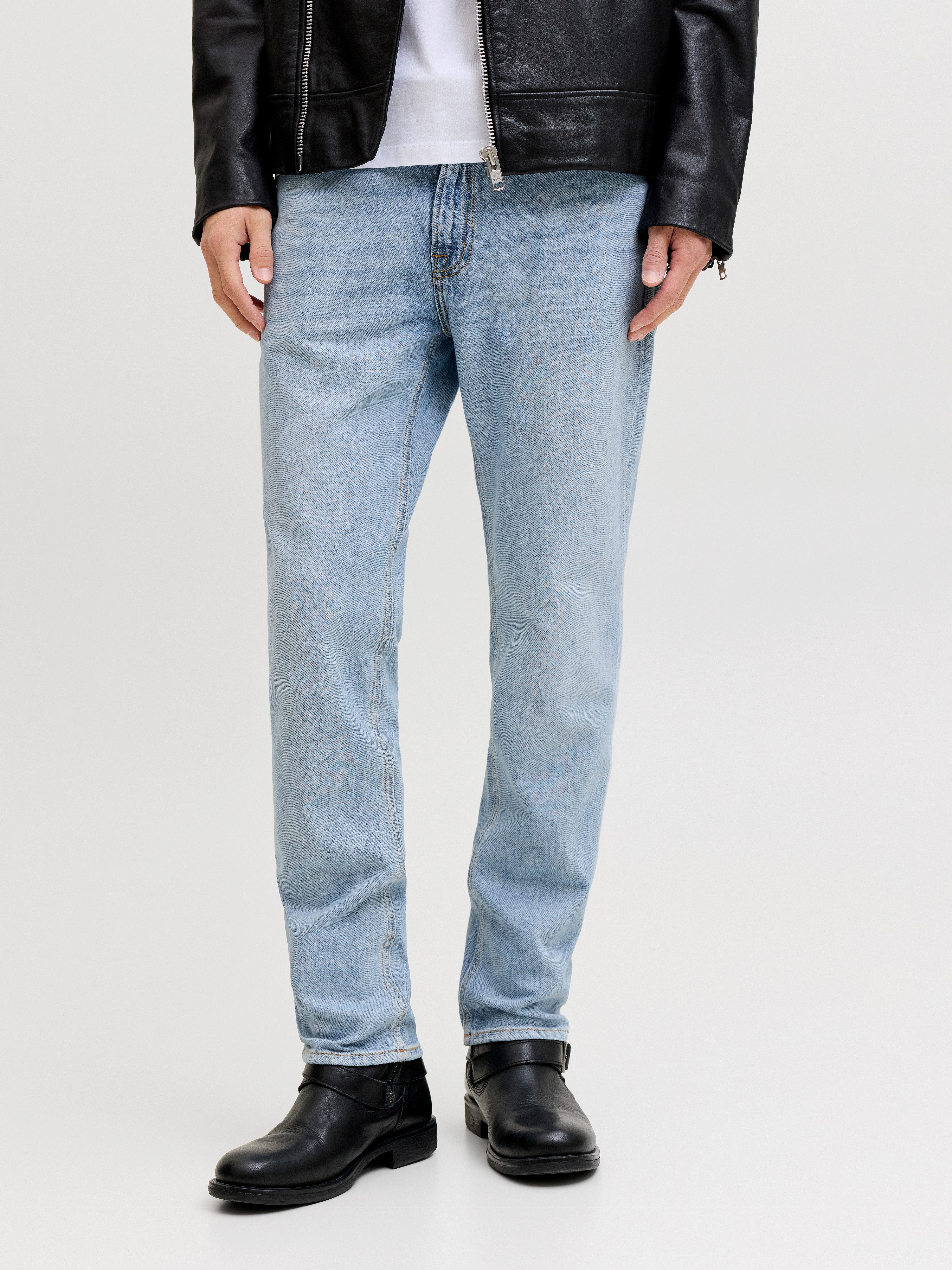 Regular-fit-Jeans JJICLARK im Used-Look, Stretchkomfort und niedrige Leibhöhe