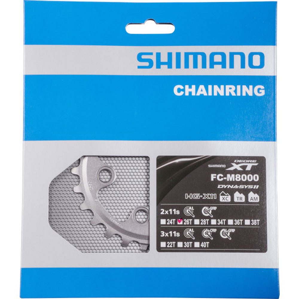 Shimano Fahrradkette SHIMANO Kettenblätter DEORE XT FC-M8000 2f. 26Z. BC f. 36-26Z. Alu