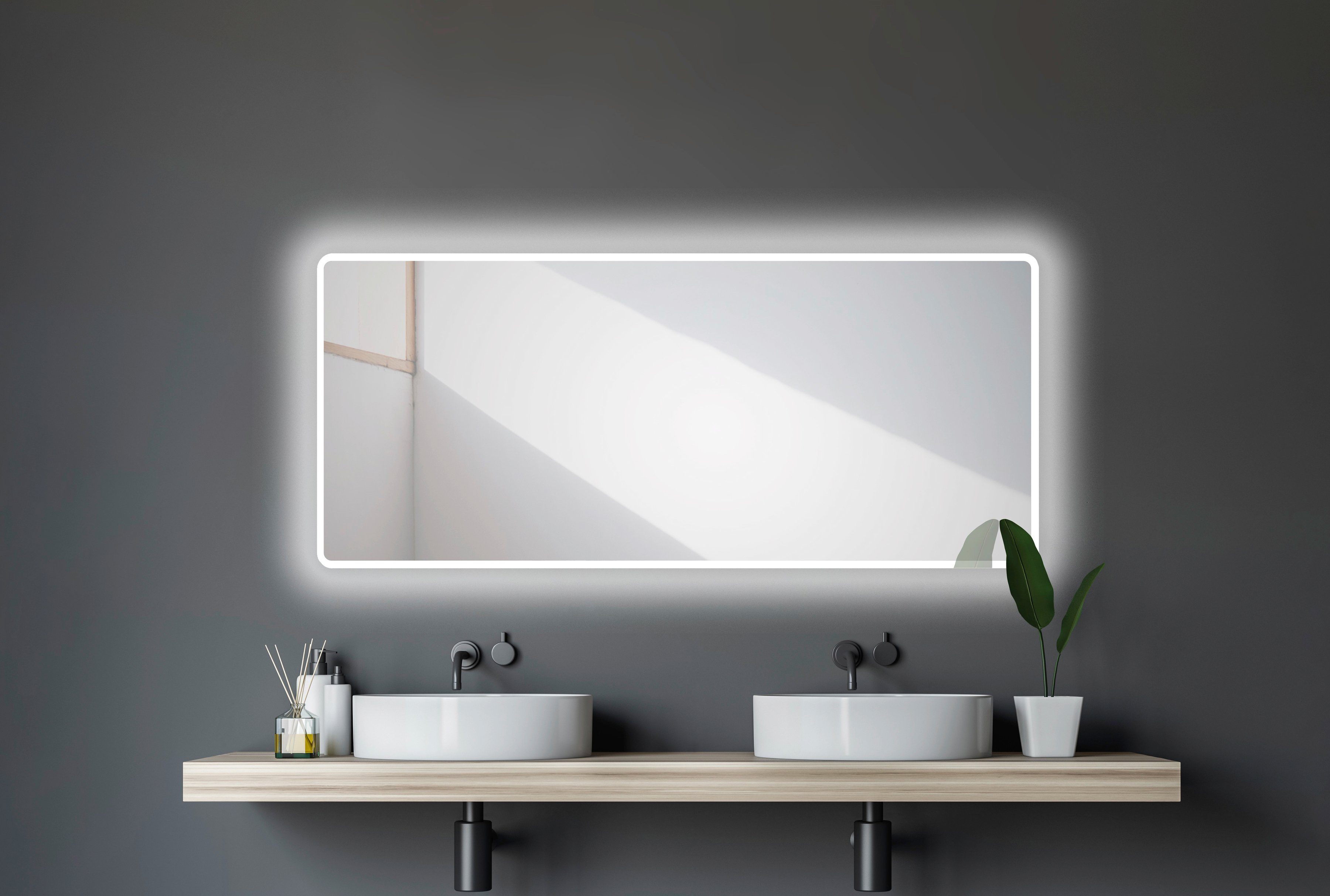 Talos Badspiegel 70 cm, Moon, Lichtspiegel Design 160 x