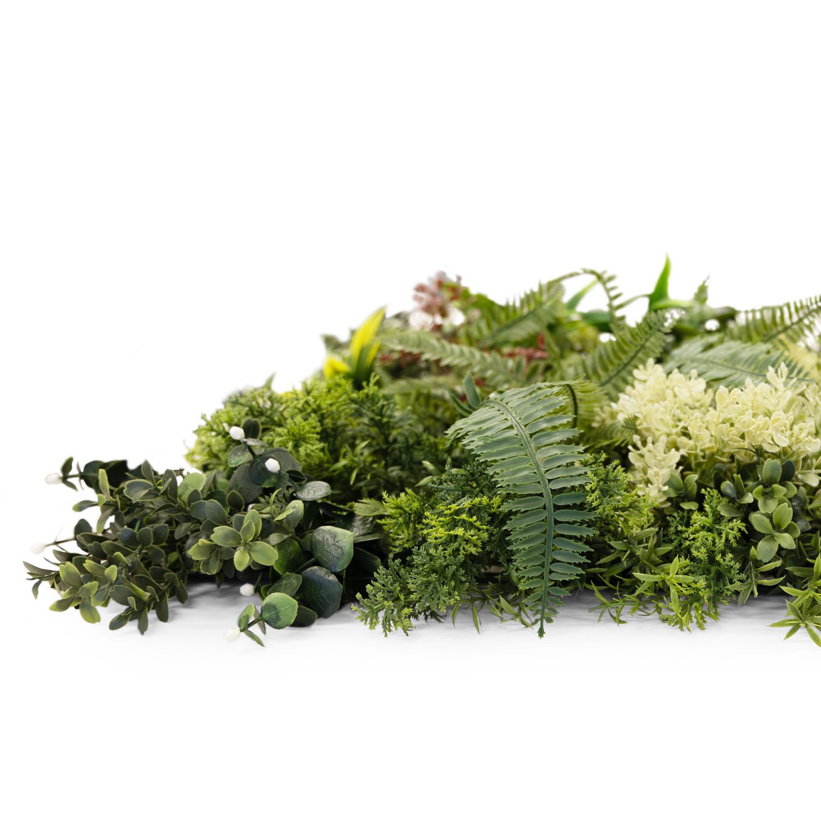 Kunstpflanze Rhea, Pflanzenwand mit Klick-System, Individuelle Set-Größe, 3 Designs, Floordirekt, Ideal für Zuhause, Büro, Restaurants & Events, 1St. 50x50cm, Indoor