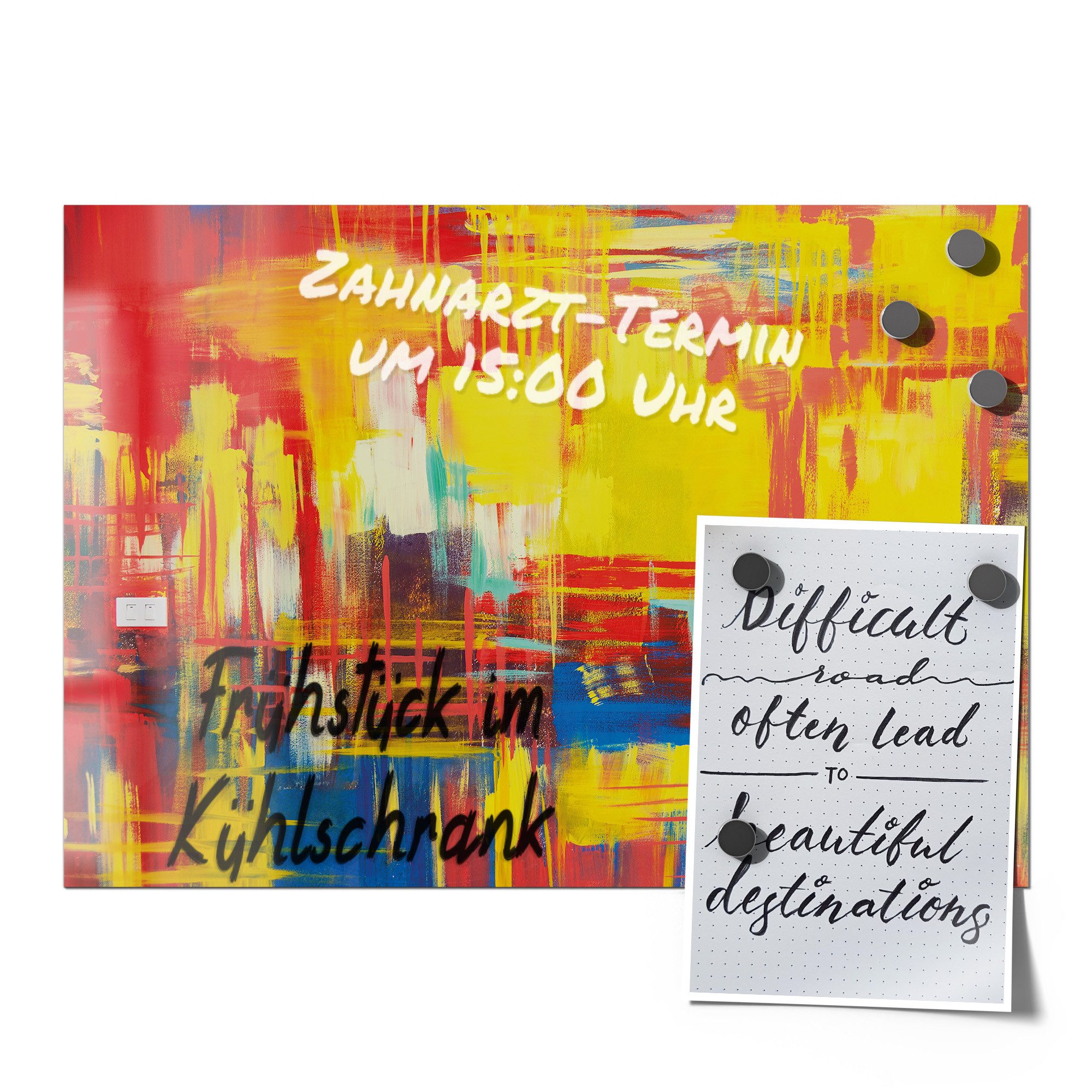 Thumbnail - DEQORI Magnetfolie 'Feuerwerk der Farben', beschreibbar universal Magnetmatte magnetisch Folie Planer Kalender