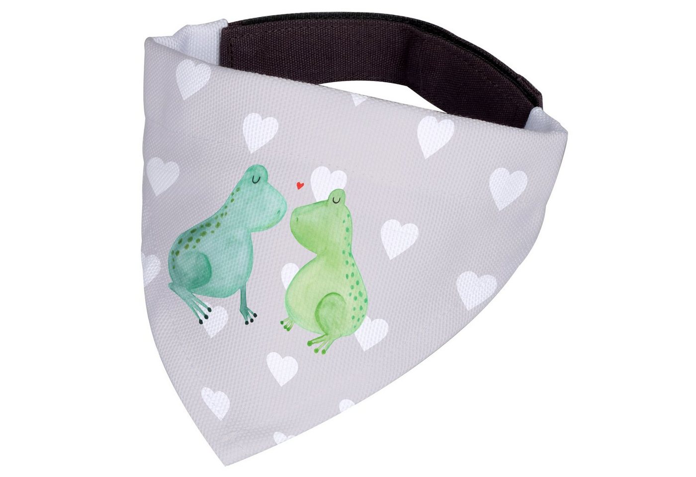 Thumbnail - Mr. & Mrs. Panda Hundefliege Frosch Liebe - Grau Pastell - Geschenk, Hundehalstuch, Geschenk Hochz, Polyester, Einzigart...