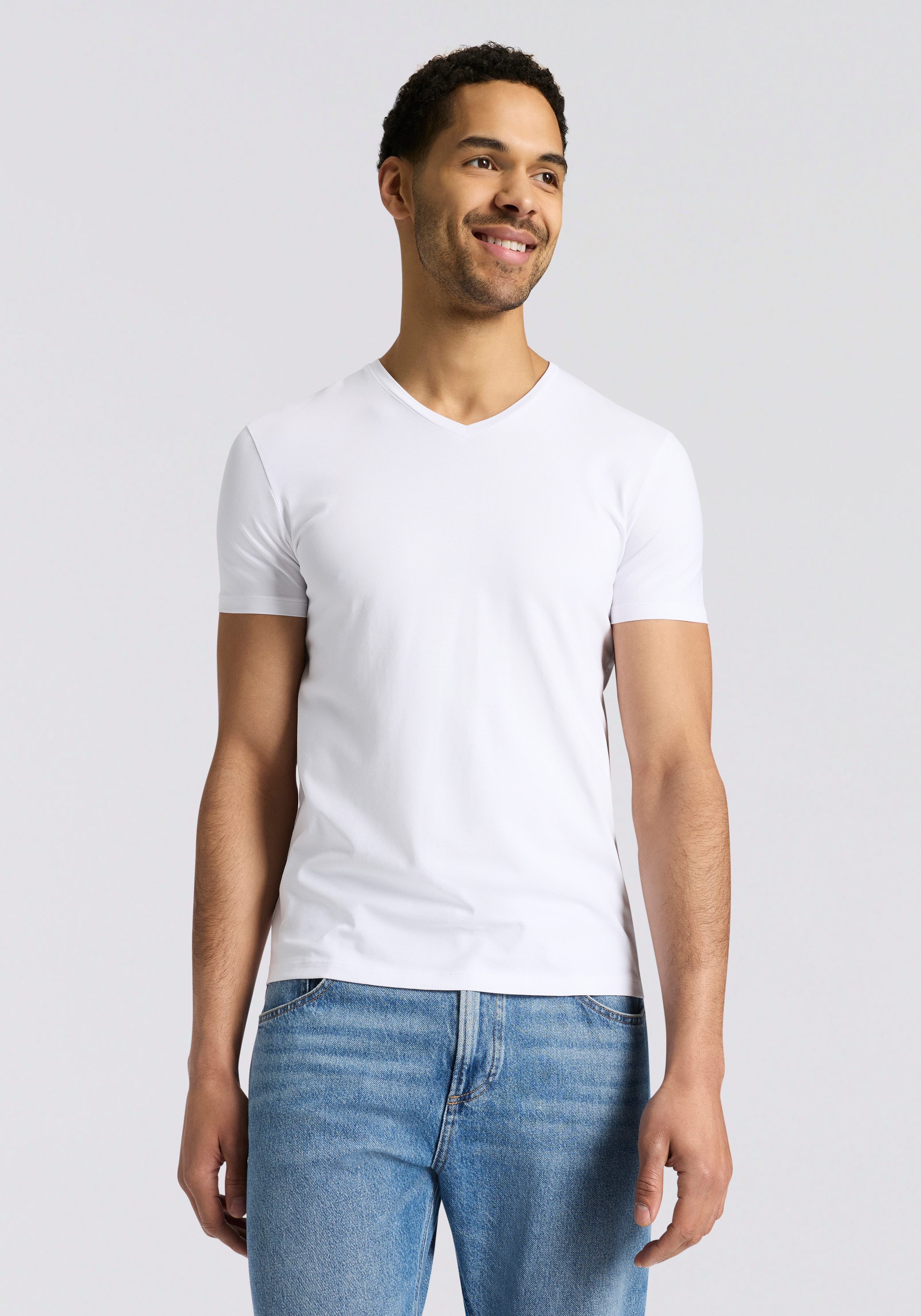 HUGO T-Shirt HUGO-V (Packung, 2er) V-Ausschnitt, Slim-Fit, HUGO Logo-Print günstig online kaufen
