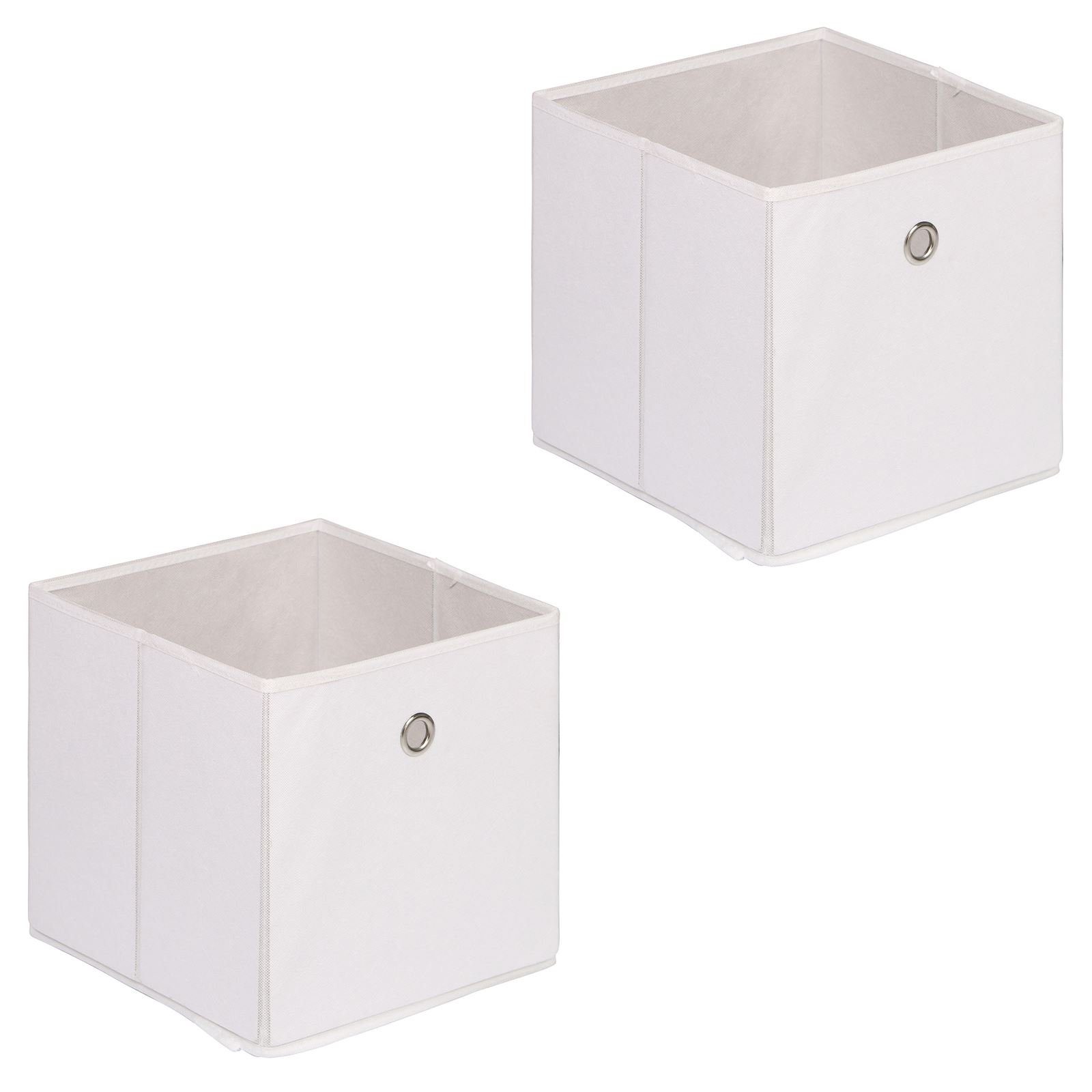IDIMEX Aufbewahrungsbox ELA (Set), Aufbewahrungsboxen im 2er Set, Regalboxen mit Griff 27x27cm weiß