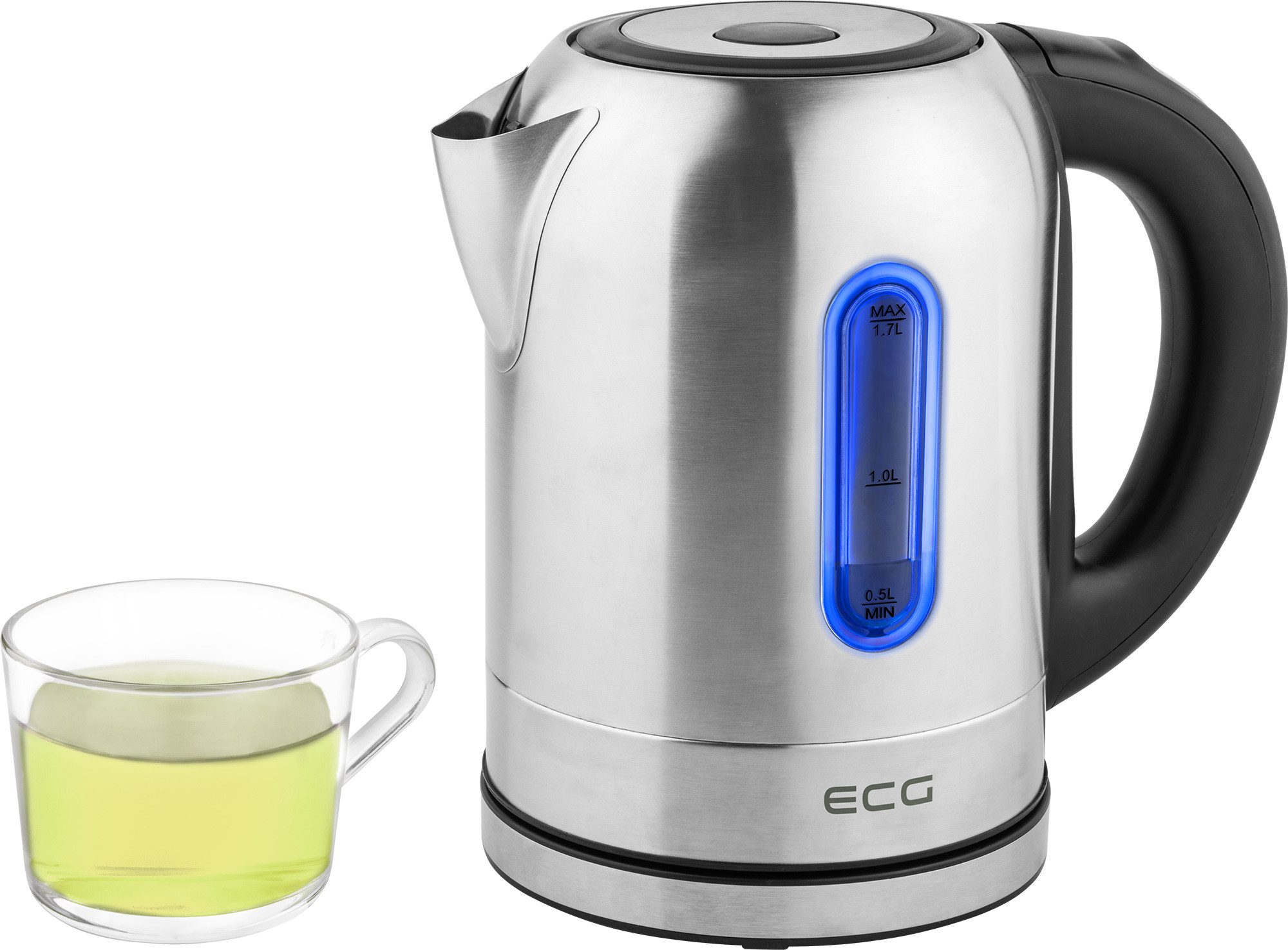 ECG Wasserkocher RK 1785, 1,7 l, 2200 W, Verdecktes Heizelement
