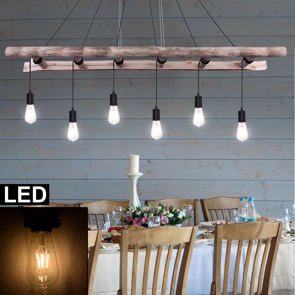 Etc Shop Hangeleuchte Vintage Decken Pendel Leuchte Holz Leiter Filament Hange Lampe Dimmbar Im Set Inkl Led Leuchtmittel Online Kaufen Otto