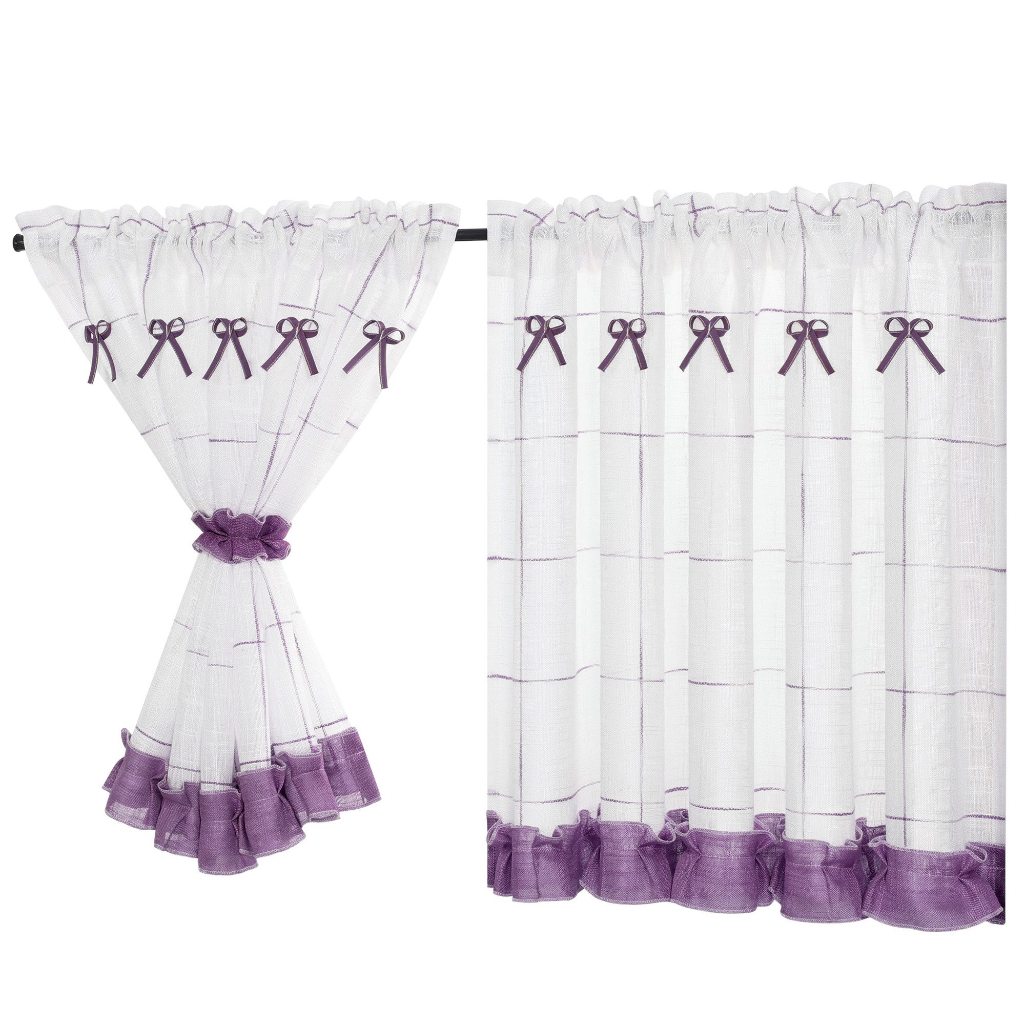 Delien Scheibengardine Gitter (1 St), Stangendurchzug, Pastorale Art mit Kl günstig online kaufen