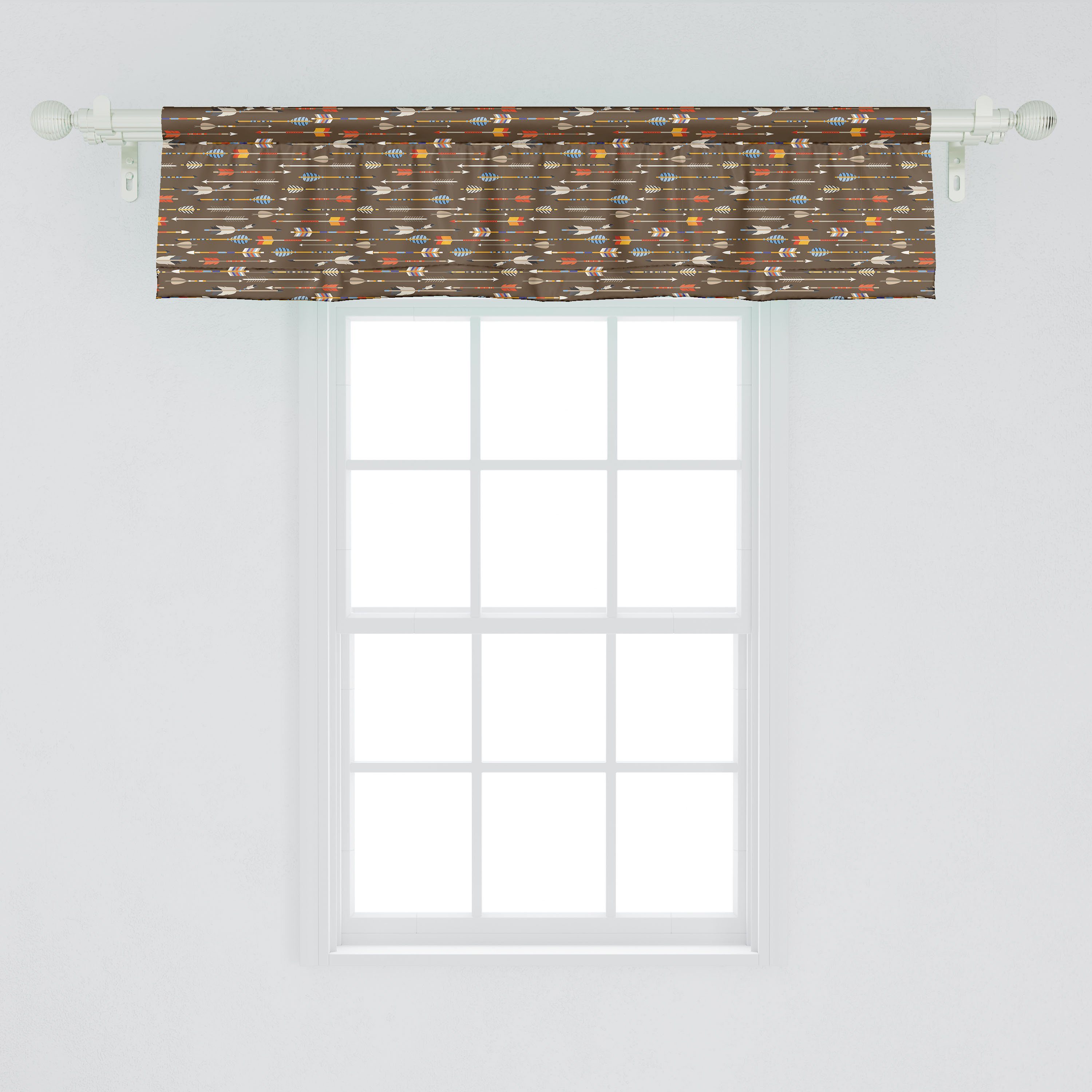 Schlafzimmer Küche Microfaser, Stangentasche, für Scheibengardine Vorhang mit Bunt Abakuhaus, Eastern Stil Dekor Volant
