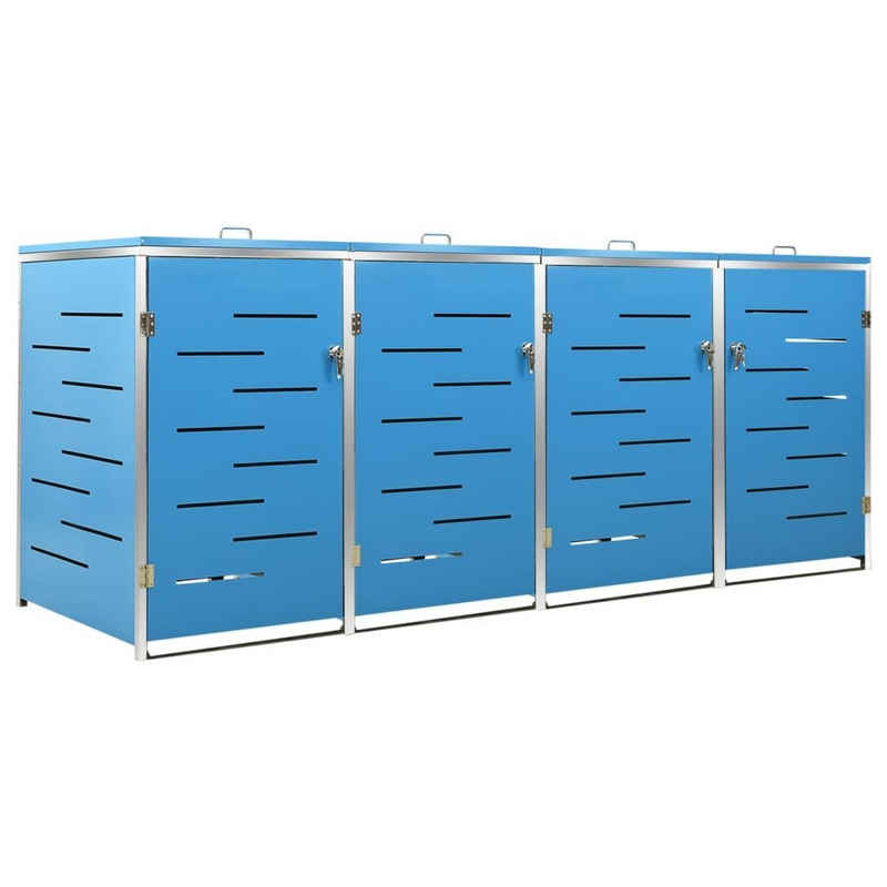 DOTMALL Mülltonnenbox für 4 Tonnen,Deckel mit Gasdruckfeder, 276,5x77,5x115,5cm