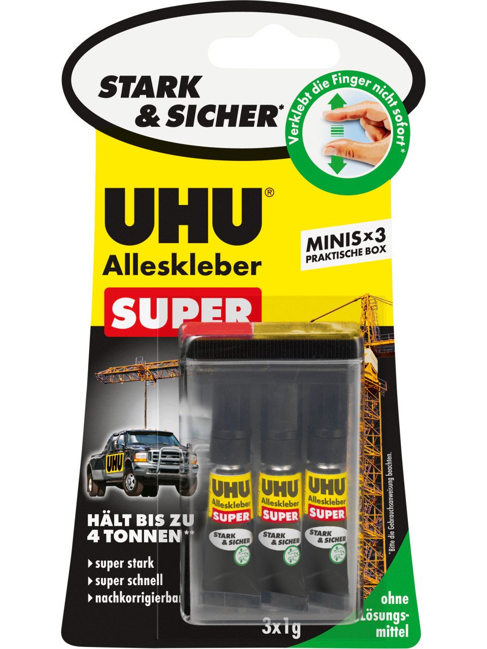 Klebstoff UHU Alleskleber Super Minis 3 x 1 g 3 g (3 x 1 g)