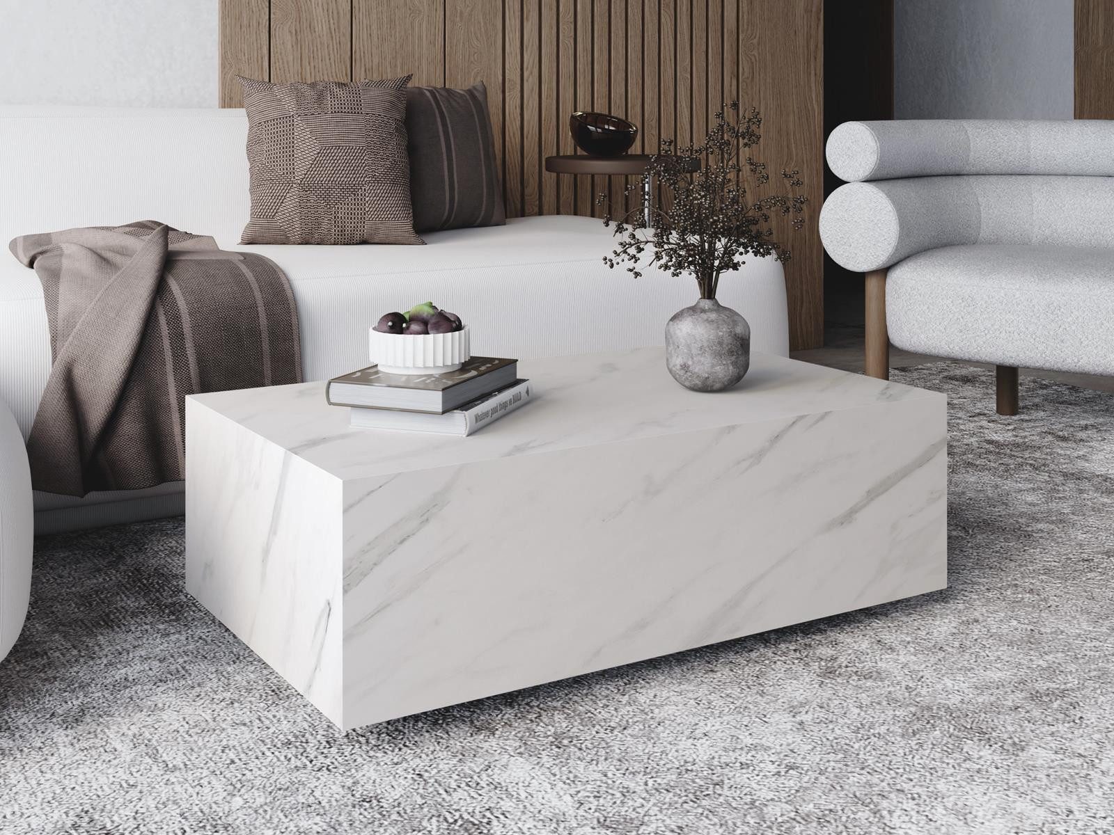 Compleo Couchtisch 90x55x31,5 cm, Wohnzimmertisch, rechteckig, Kaffeetisch, MADE IN EU, Premium-Möbel, MORS