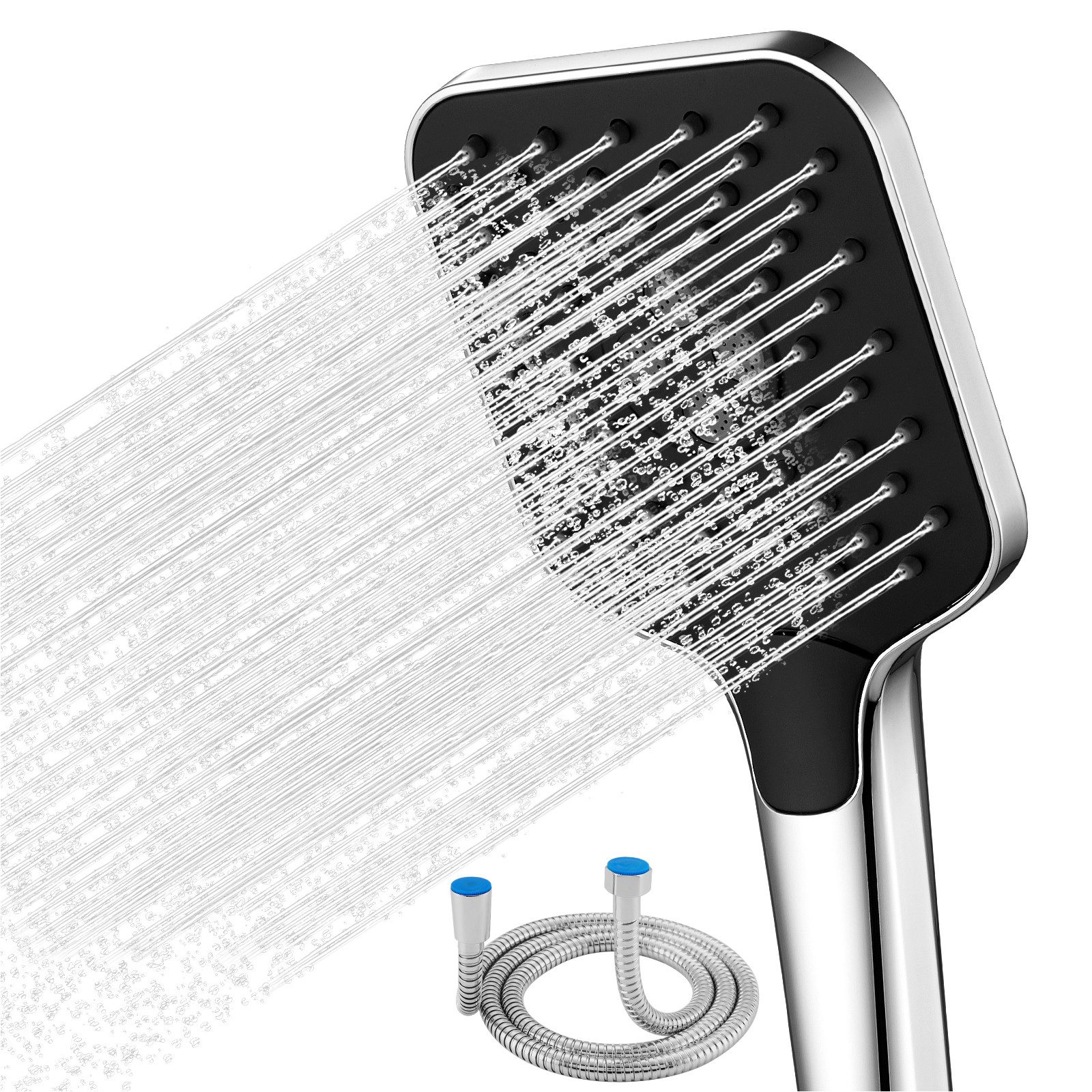 Handbrause Wassersparender Handbrausen Duschkopf 3 Strahlarten mit Schlauch 1,5M