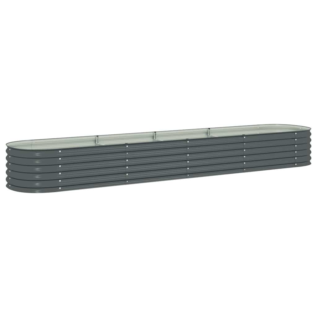 vidaXL Hochbeet Garten-Hochbeet 400 x 80 x 44 cm Verzinkter Stahl Grau (1 St)