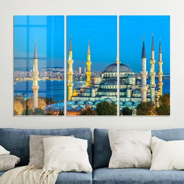 DEQORI Glasbild 'Sultan-Ahmed-Moschee', 'Sultan-Ahmed-Moschee', Glas Wandbild Bild schwebend modern