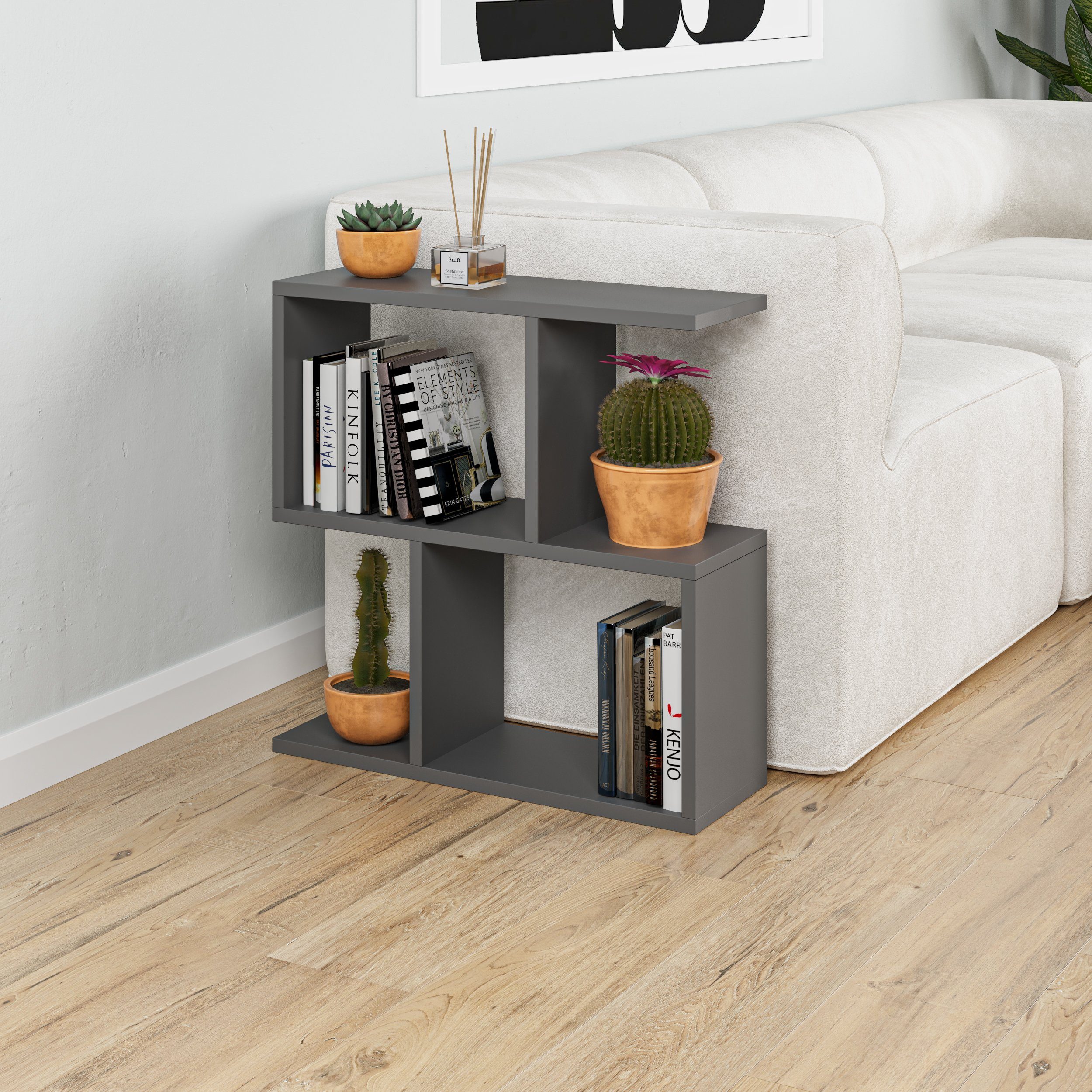 Decortie Beistelltisch Homemania, Modern Seite Ende Beistelltisch, Couchtisch, 60 x 19,5 x 60 cm – Bild 4 von 5