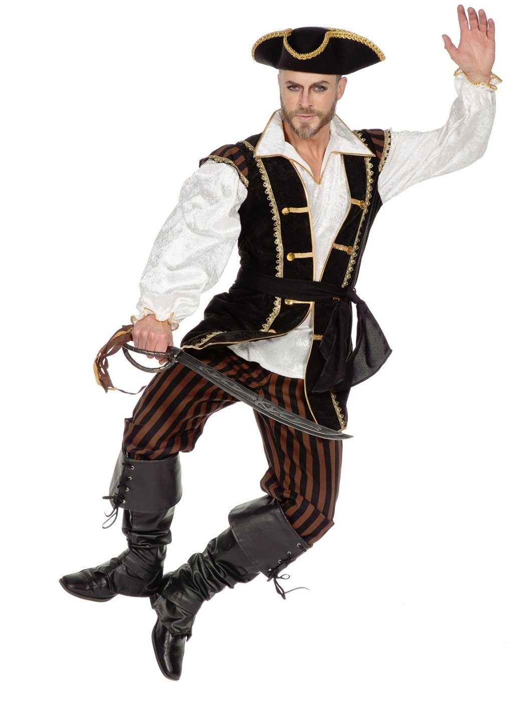 Metamorph Piraten-Kostüm Piratenoutfit für Männer braun, Nix für Landratten: Piratenkostüm im gepflegten Look