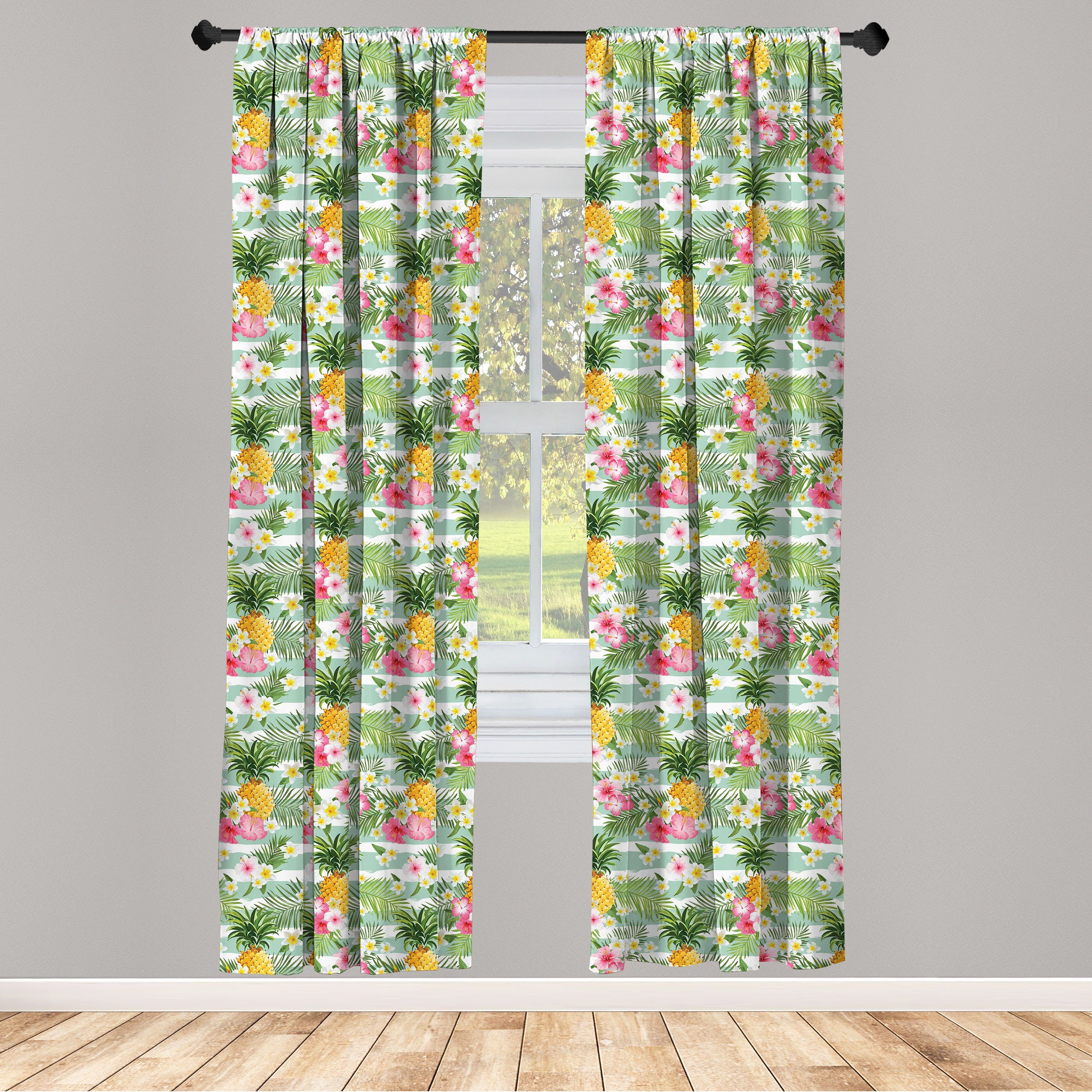 Gardine Vorhang für Wohnzimmer Schlafzimmer Dekor, Abakuhaus, Microfaser, Früchte Tropische Pflanzen Botany