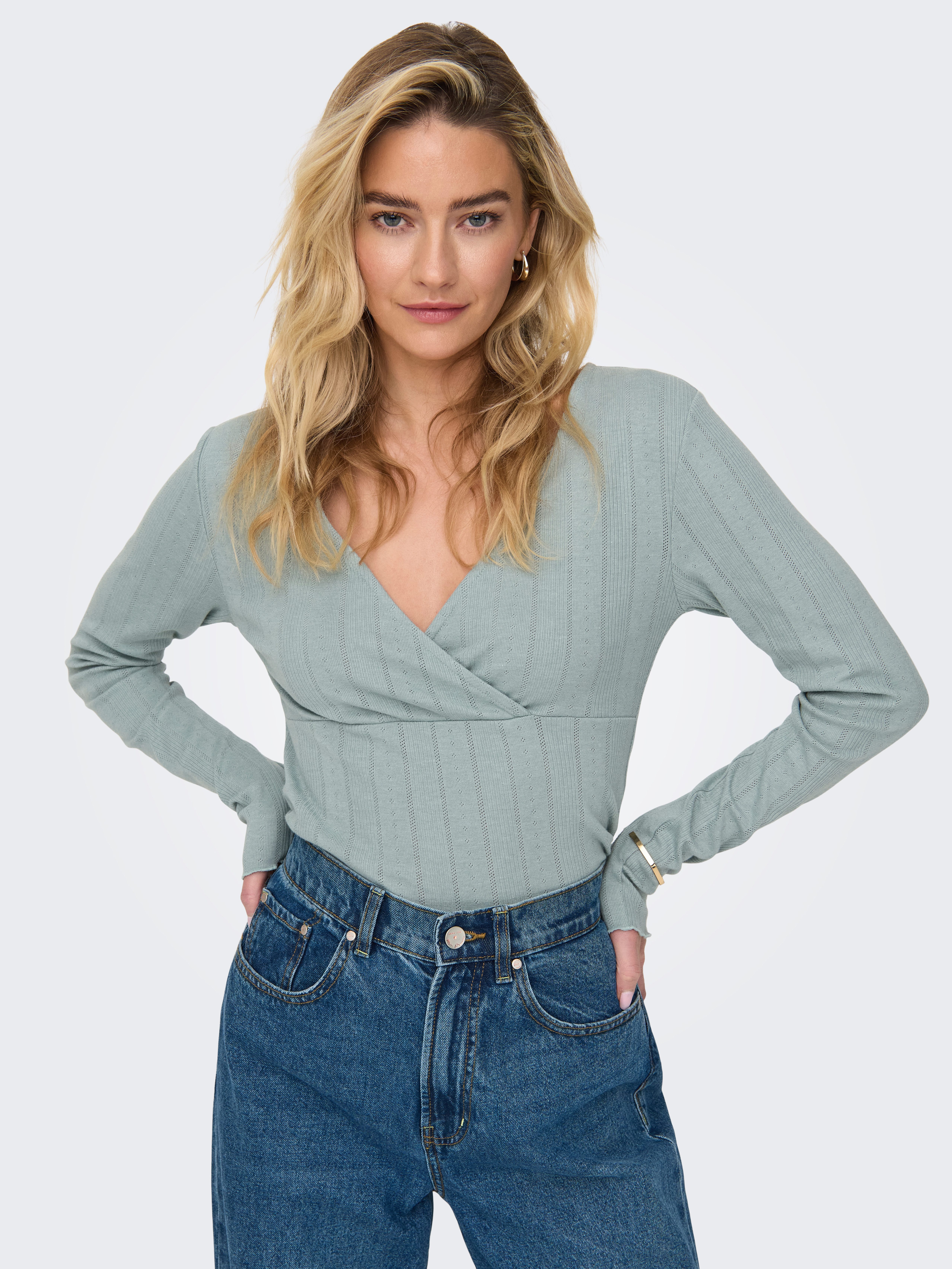 ONLY Langarmshirt ONLCARLOTTA L/S WRAP TOP günstig online kaufen