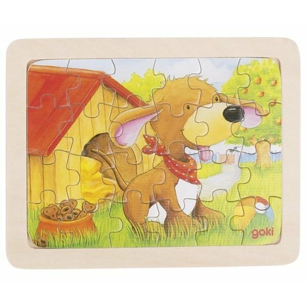 goki Puzzle Holzpuzzle Tiere, 1 Stück, Puzzleteile