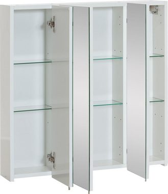 Schildmeyer Spiegelschrank Basic Breite 70 cm, 3-türig, Glaseinlegeböden, Made in Germany