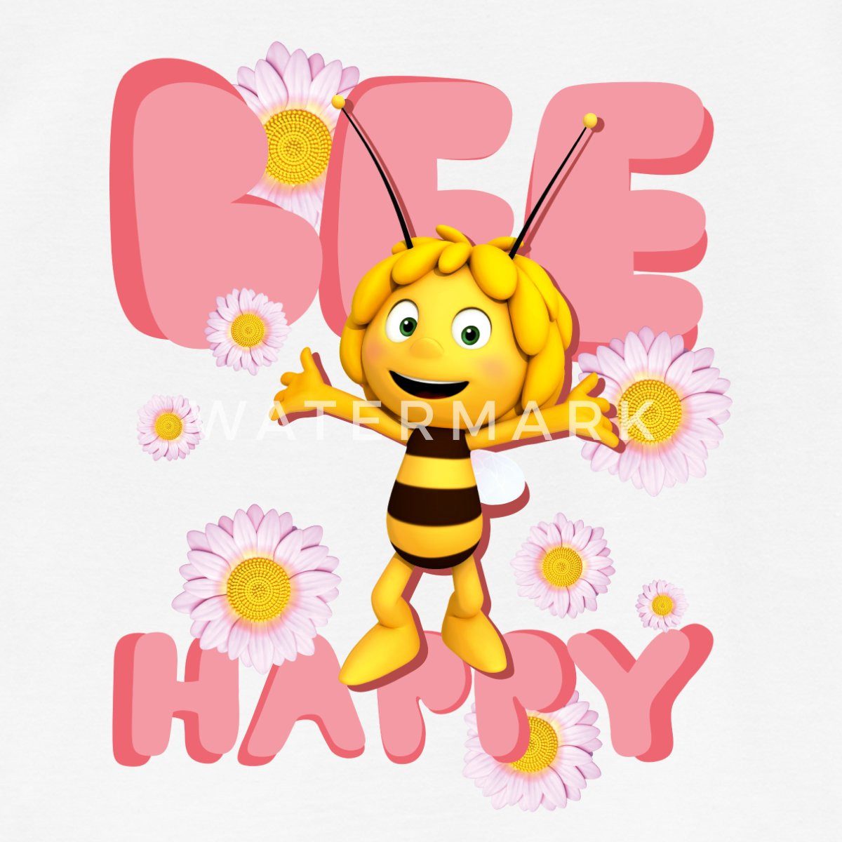 Spreadshirt T-Shirt Biene Maja Bee Happy Spruch Kinder T-Shirt (1-tlg)