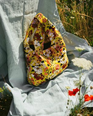 Becksöndergaard Shopper Jacquard Tote Bag Damen in Gelb - Schultertasche mit Blumenmuster, aus Baumwolle 33 x 53 cm