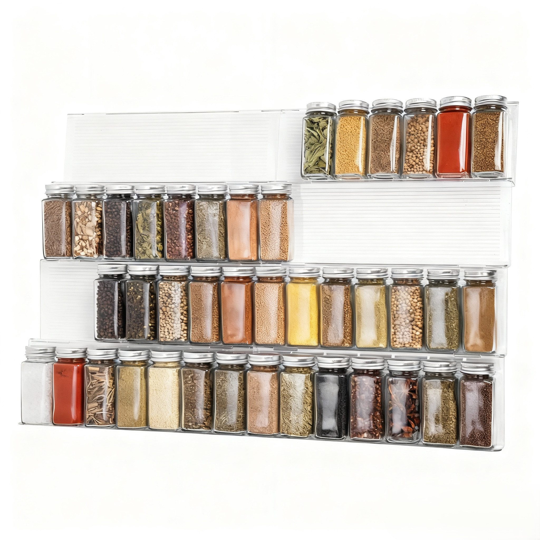 Lifewit Servierständer Justierbare Gewürzschublade Organizer, Expandable Gewürzregal, (8-tlg), Geneigtes