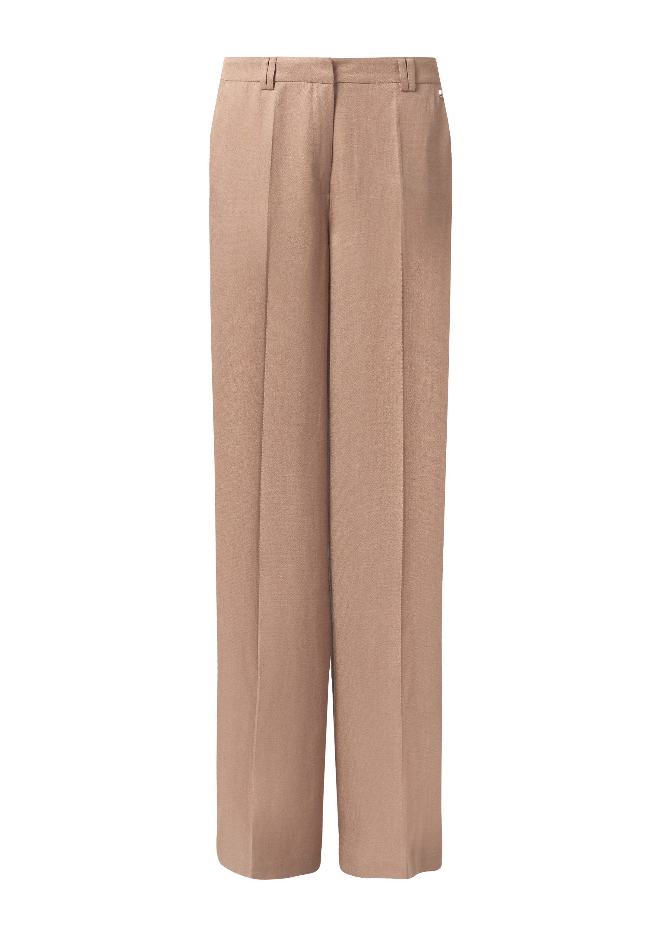 comma Chinos Hose Wide-Leg-Hose aus Leinenmix