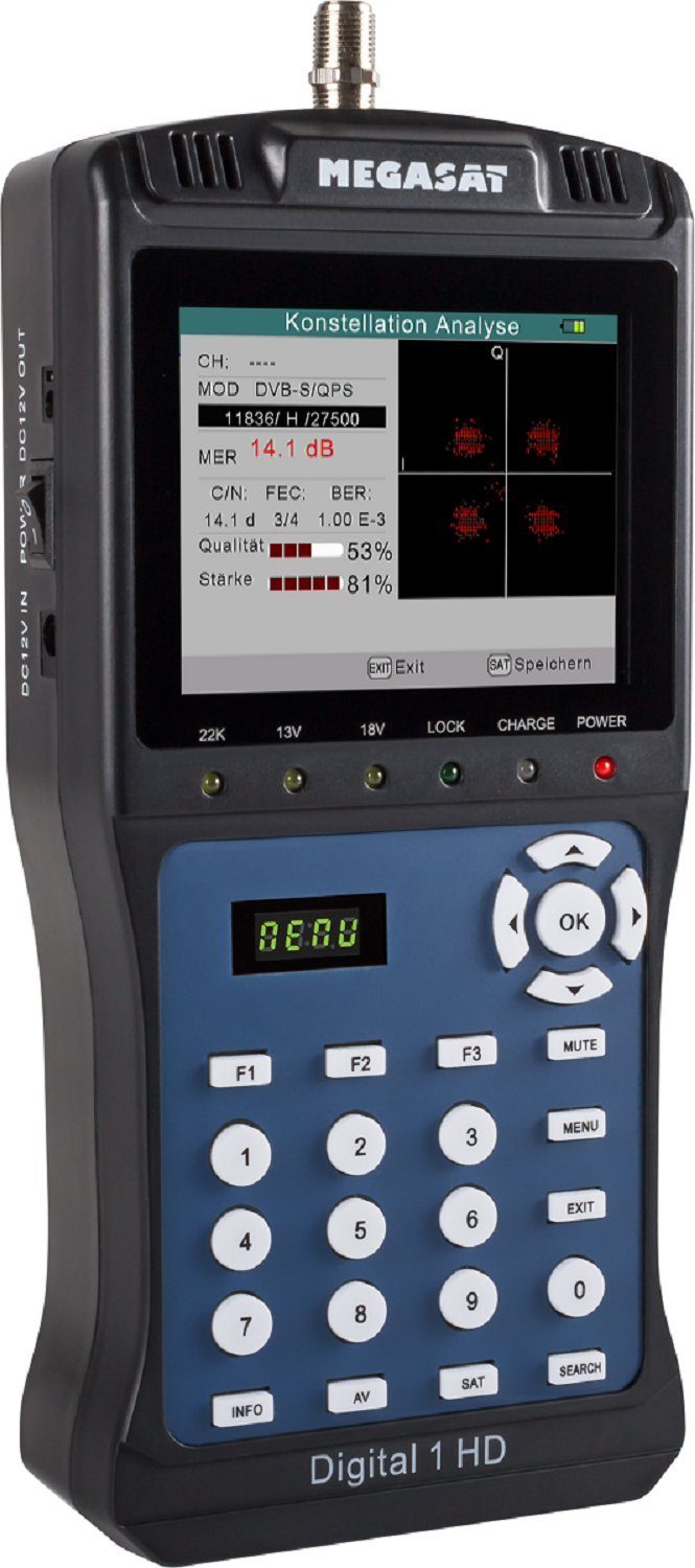 Megasat Satmessgerät Digital 1 HD SAT-Antenne (Messung von DVB-S /-S2, 3,5 Zoll (8,9 cm) Farb-Display)